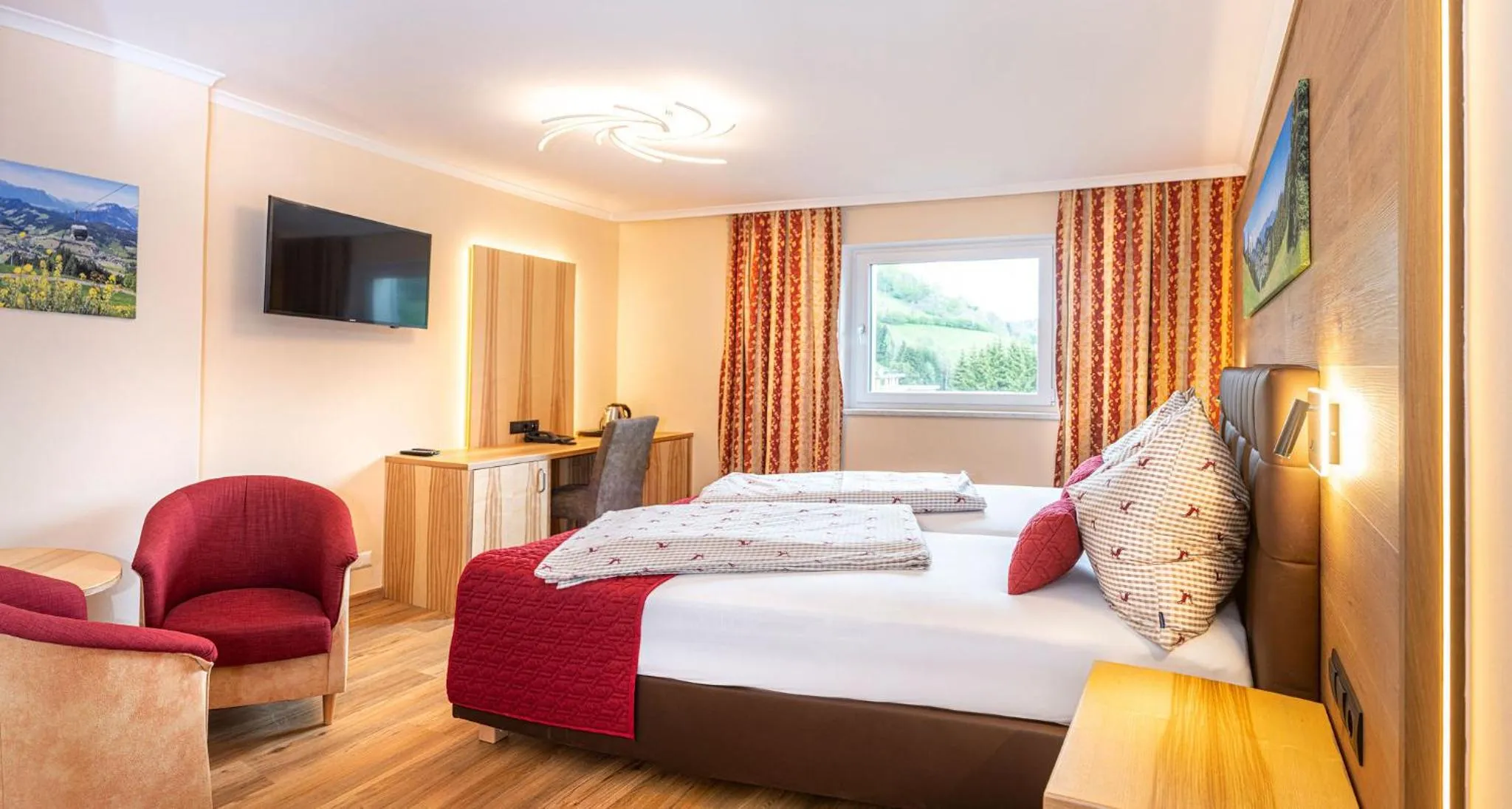 View (from property/room), Bed in Hotel Schneeberger