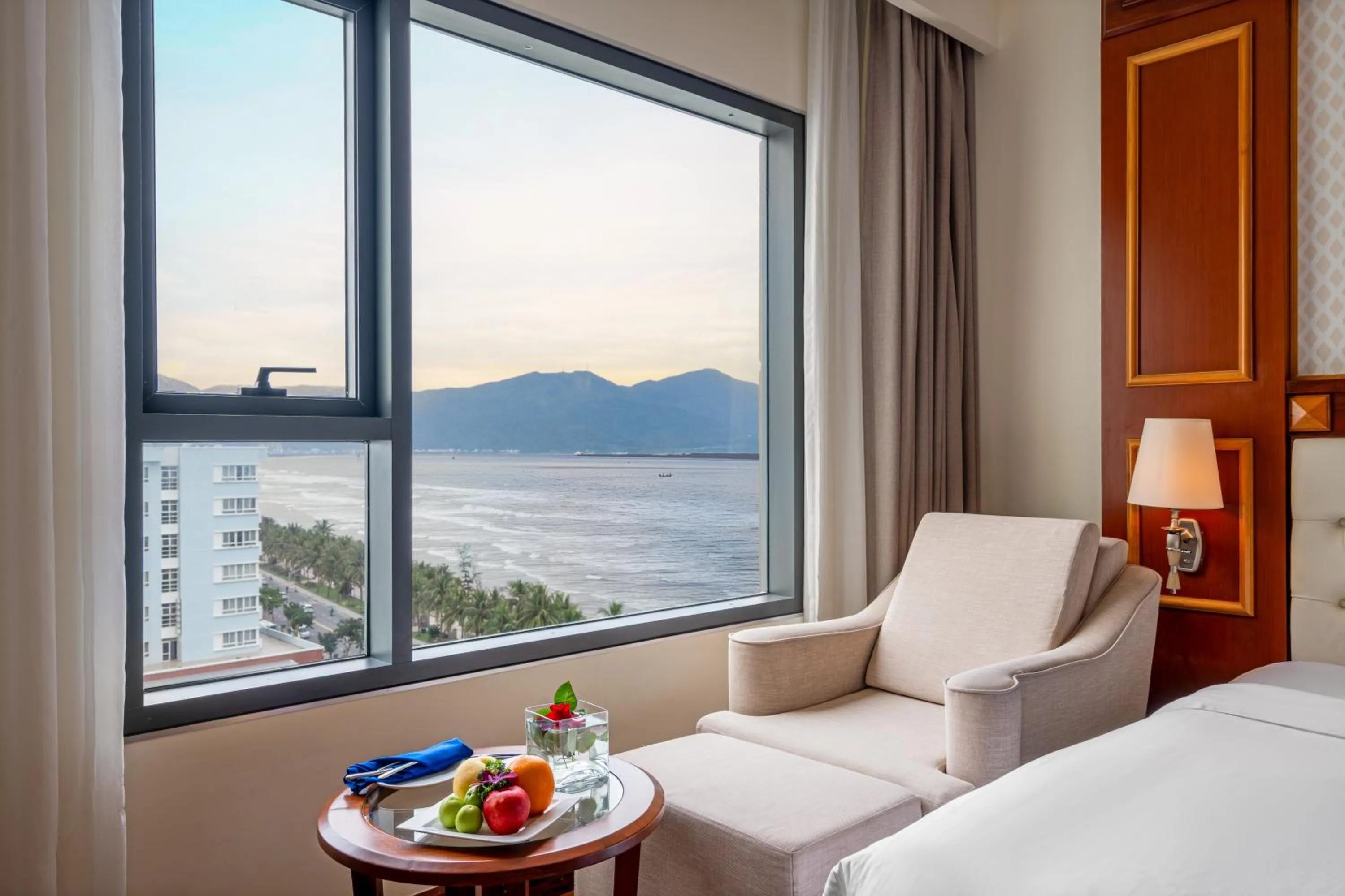 View (from property/room), Bed in DLG Hotel Danang
