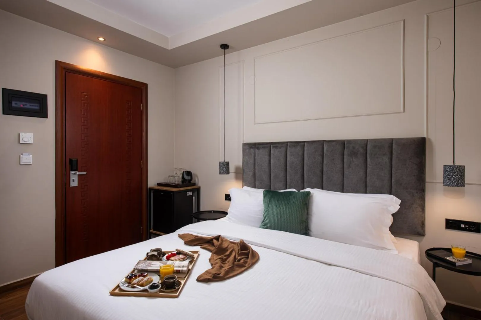 Bed in Hotel Naiades