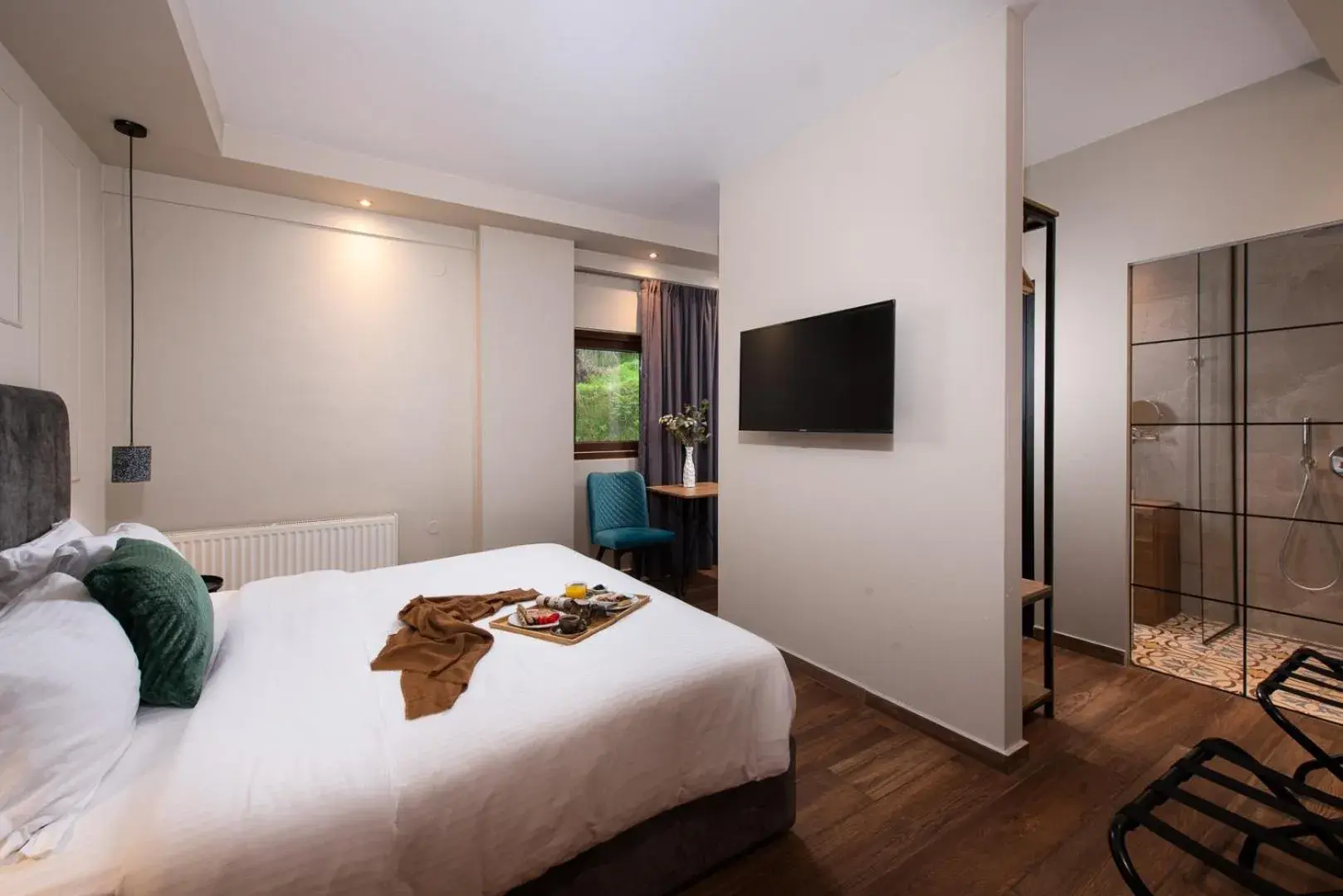 Bed in Hotel Naiades Bed in Hotel Naiades