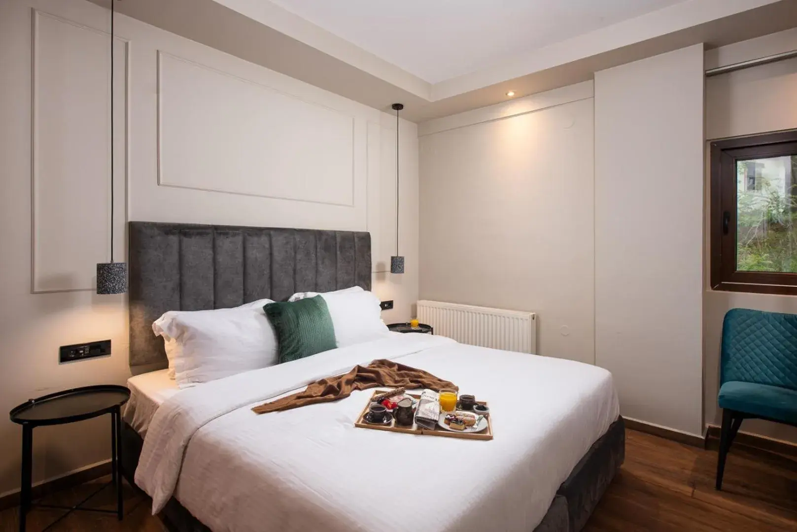 Bed in Hotel Naiades Bed in Hotel Naiades