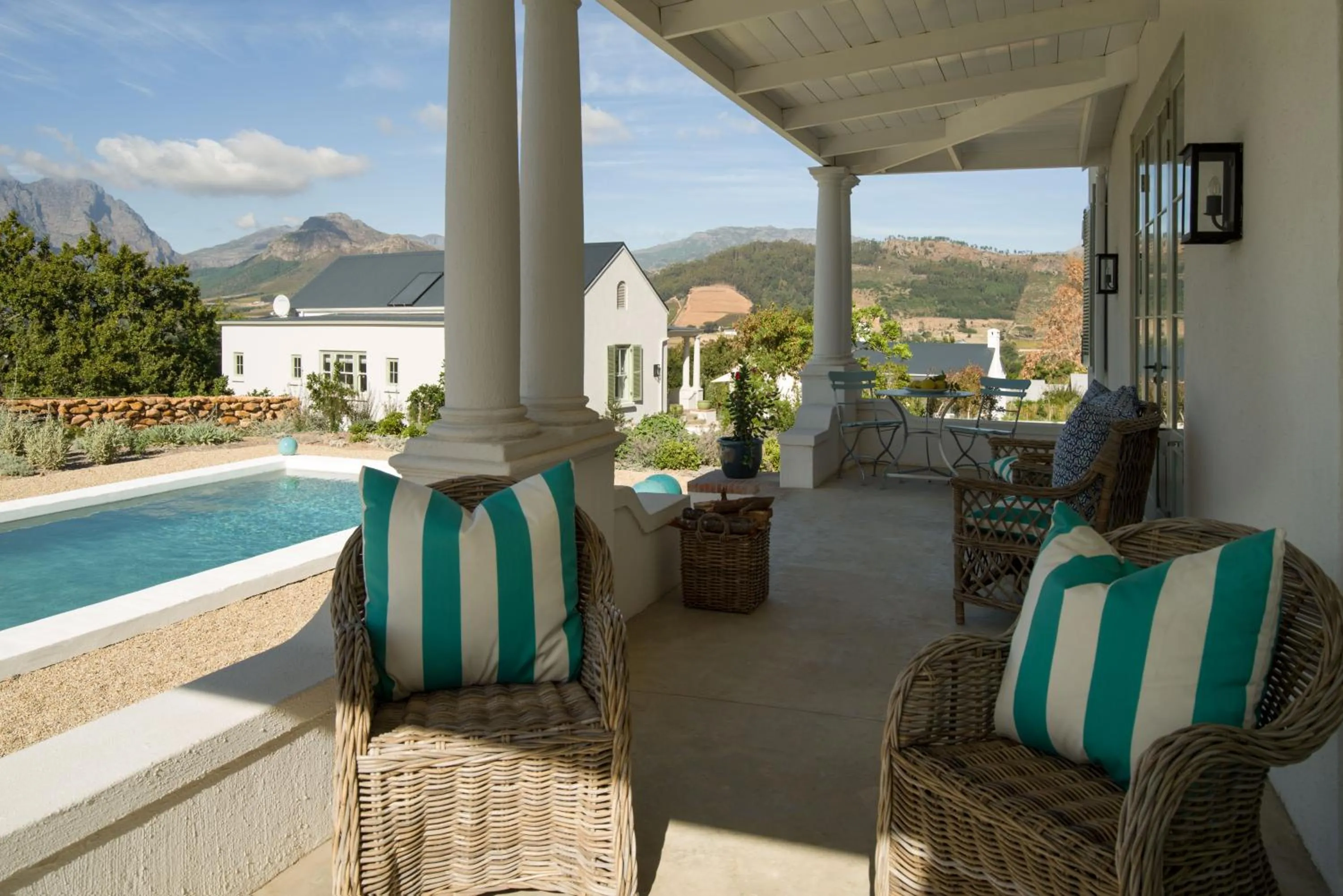 Patio in La Cotte Orchard Cottages