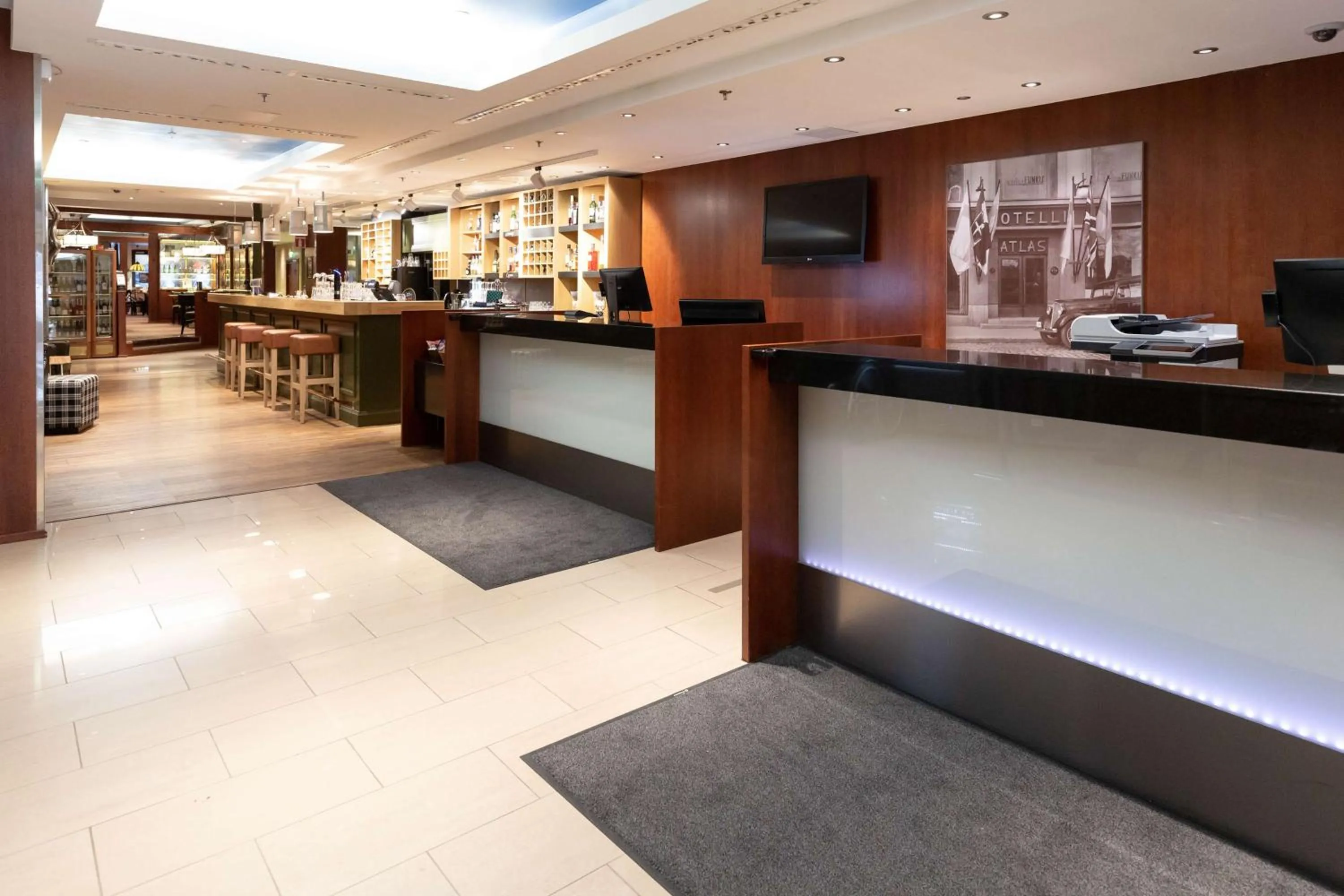 Lobby or reception in Scandic Atlas