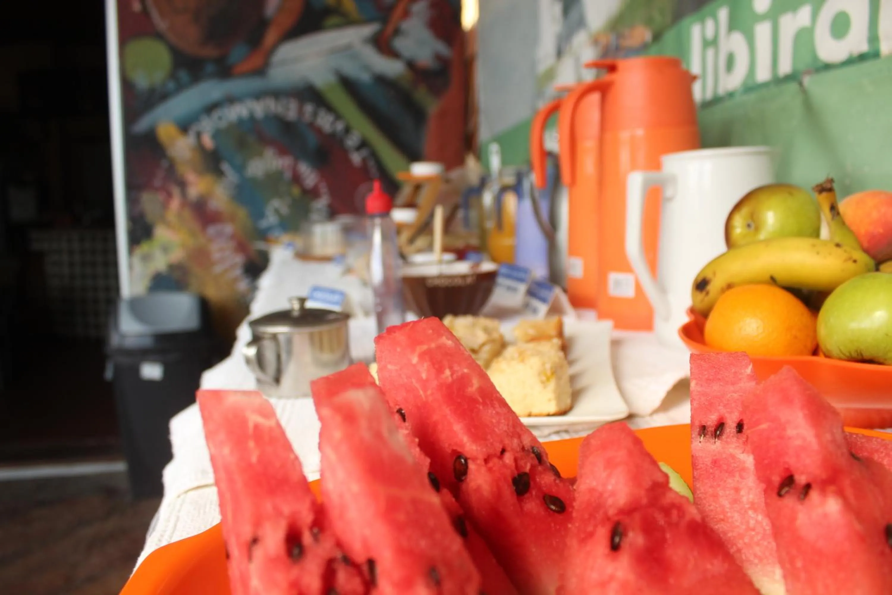 Buffet breakfast in Hostel Ibirapita