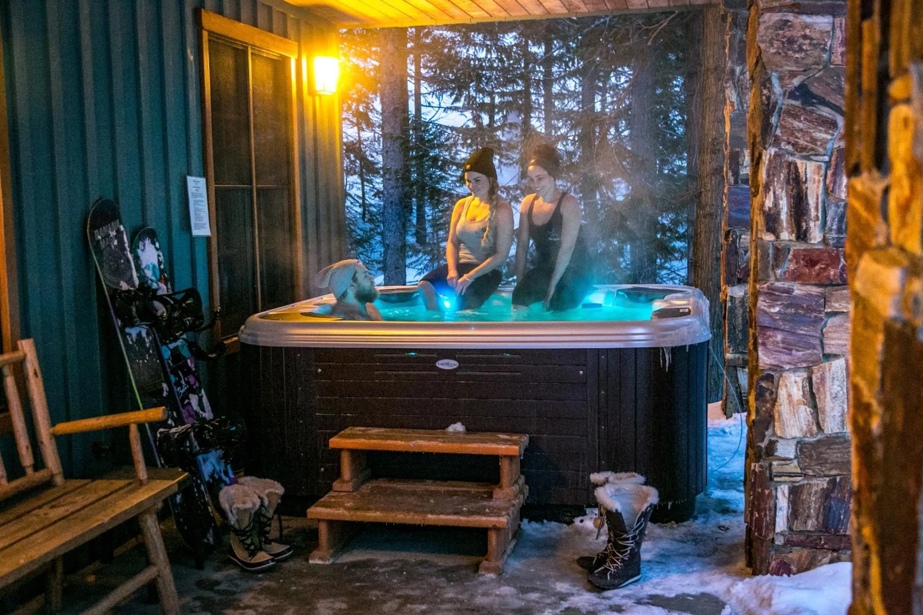 Patio in Snow Creek Cabins by Fernie Lodging Co