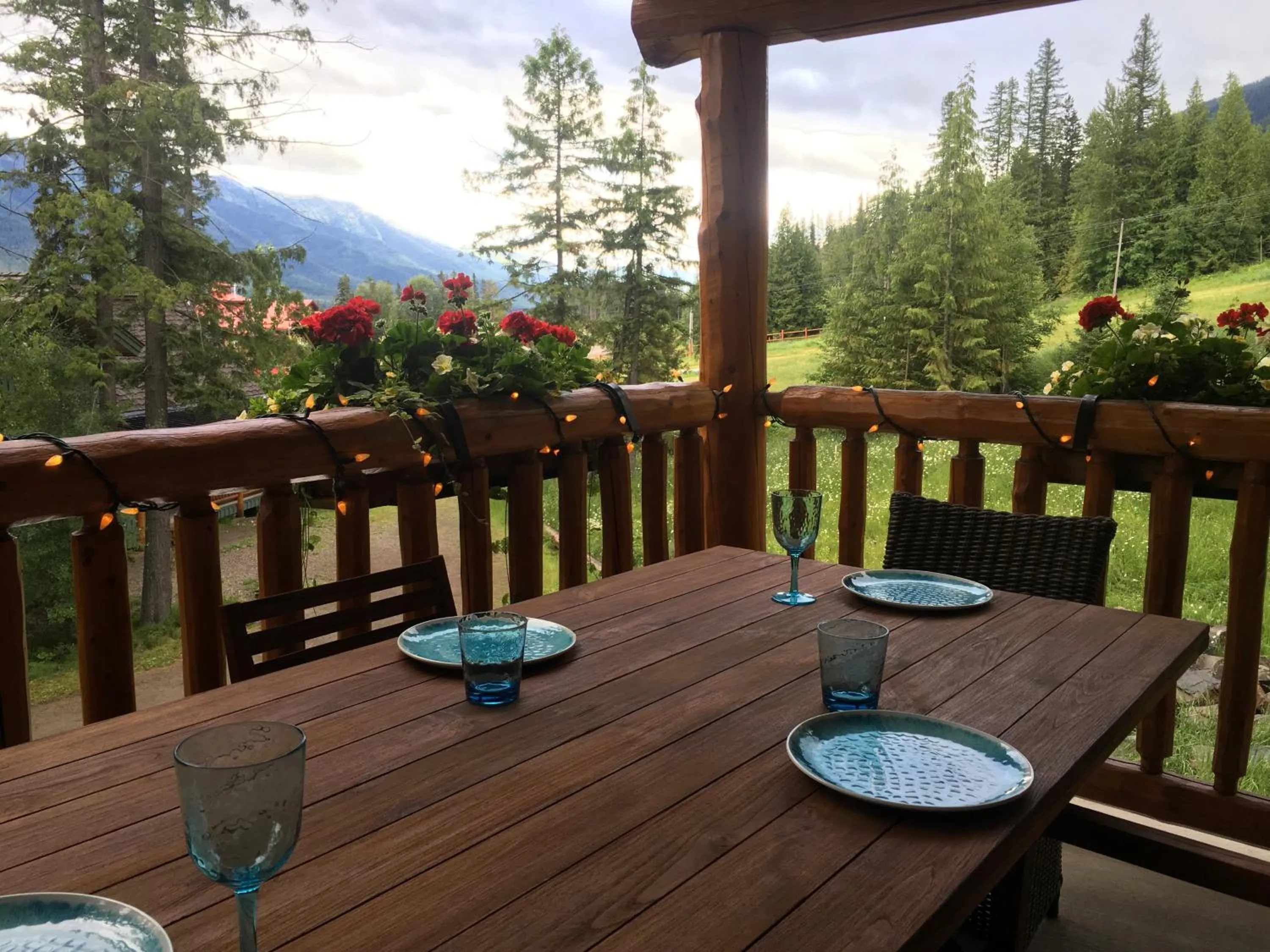 Patio in Snow Creek Cabins by Fernie Lodging Co