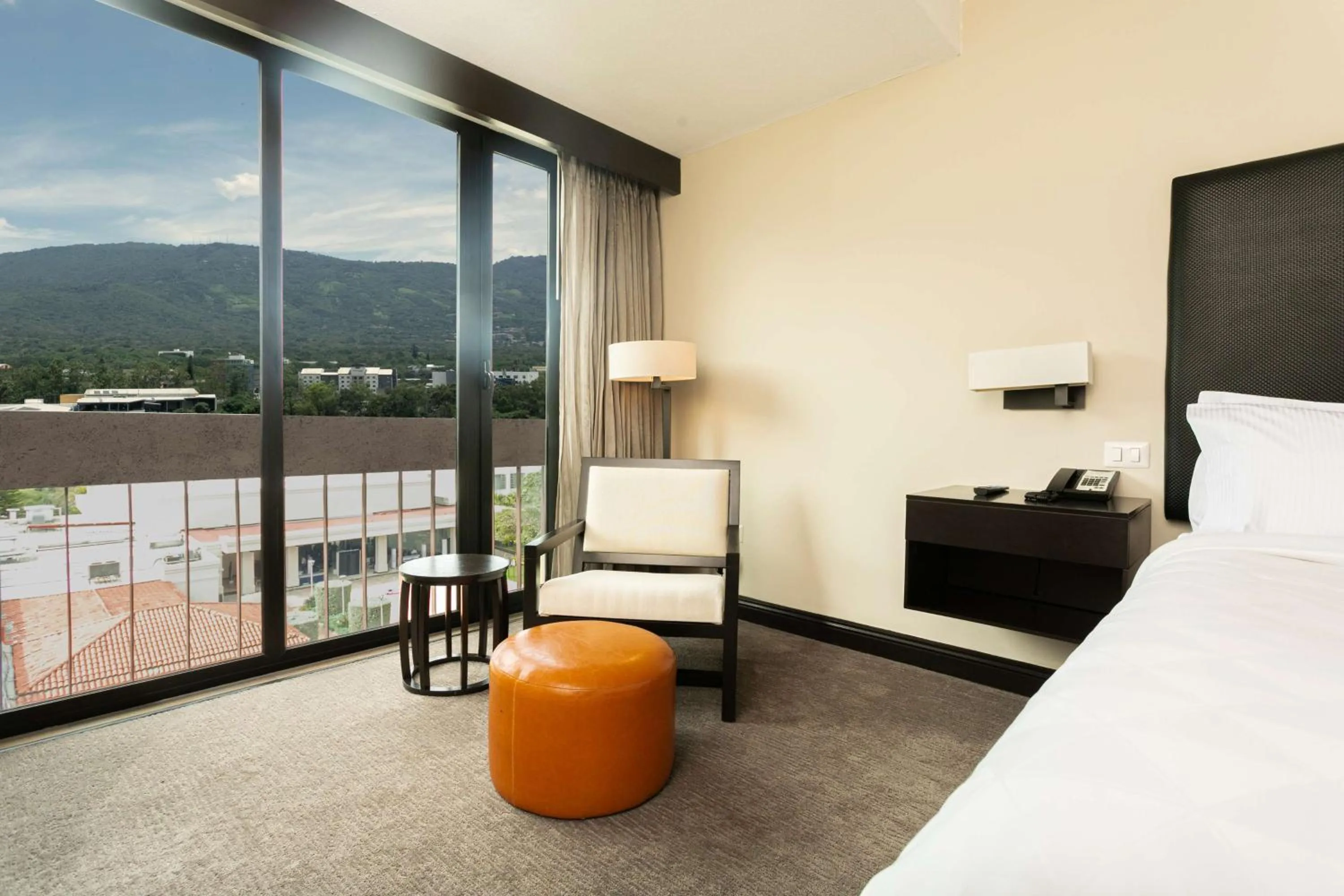 View (from property/room), Bed in Crowne Plaza San Salvador, an IHG Hotel