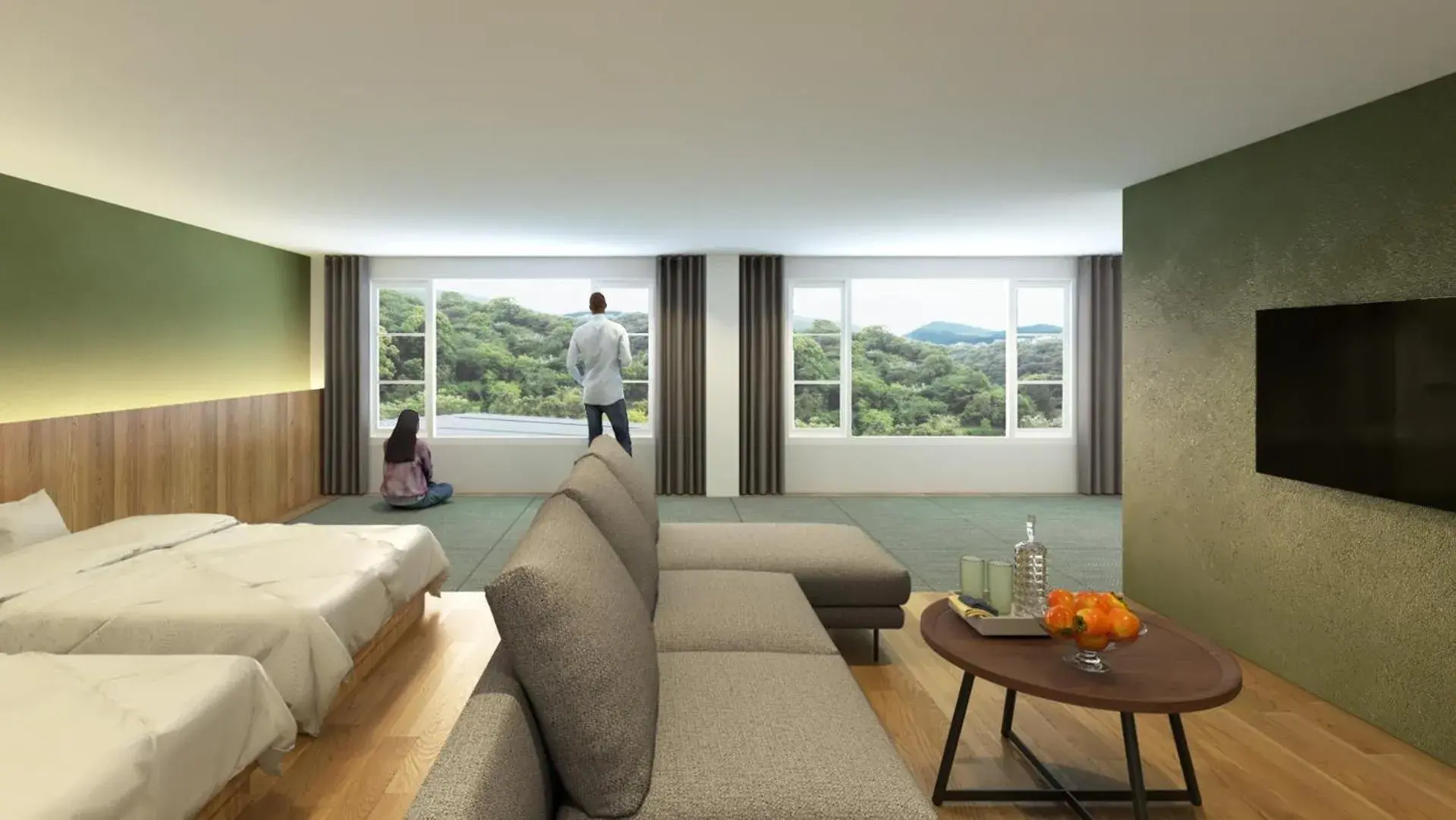 Bed in Hotel Flags Kuju Kusima Bed in Hotel Flags Kuju Kusima