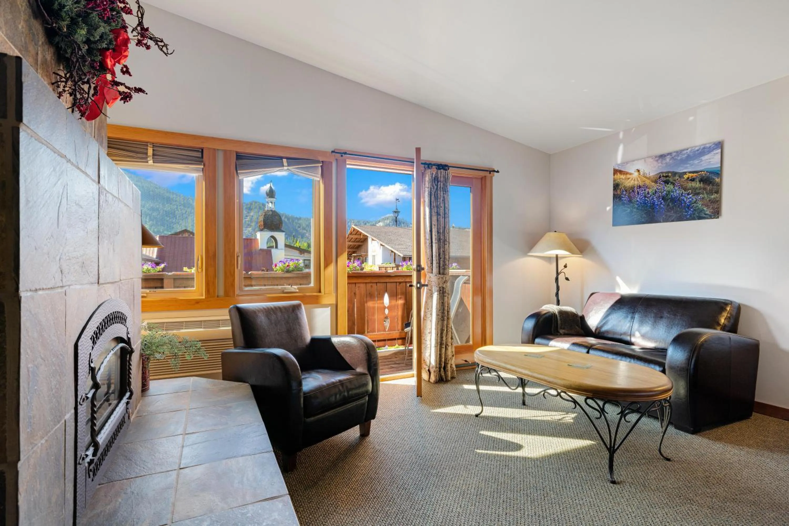 Seating area in Solstice Suites