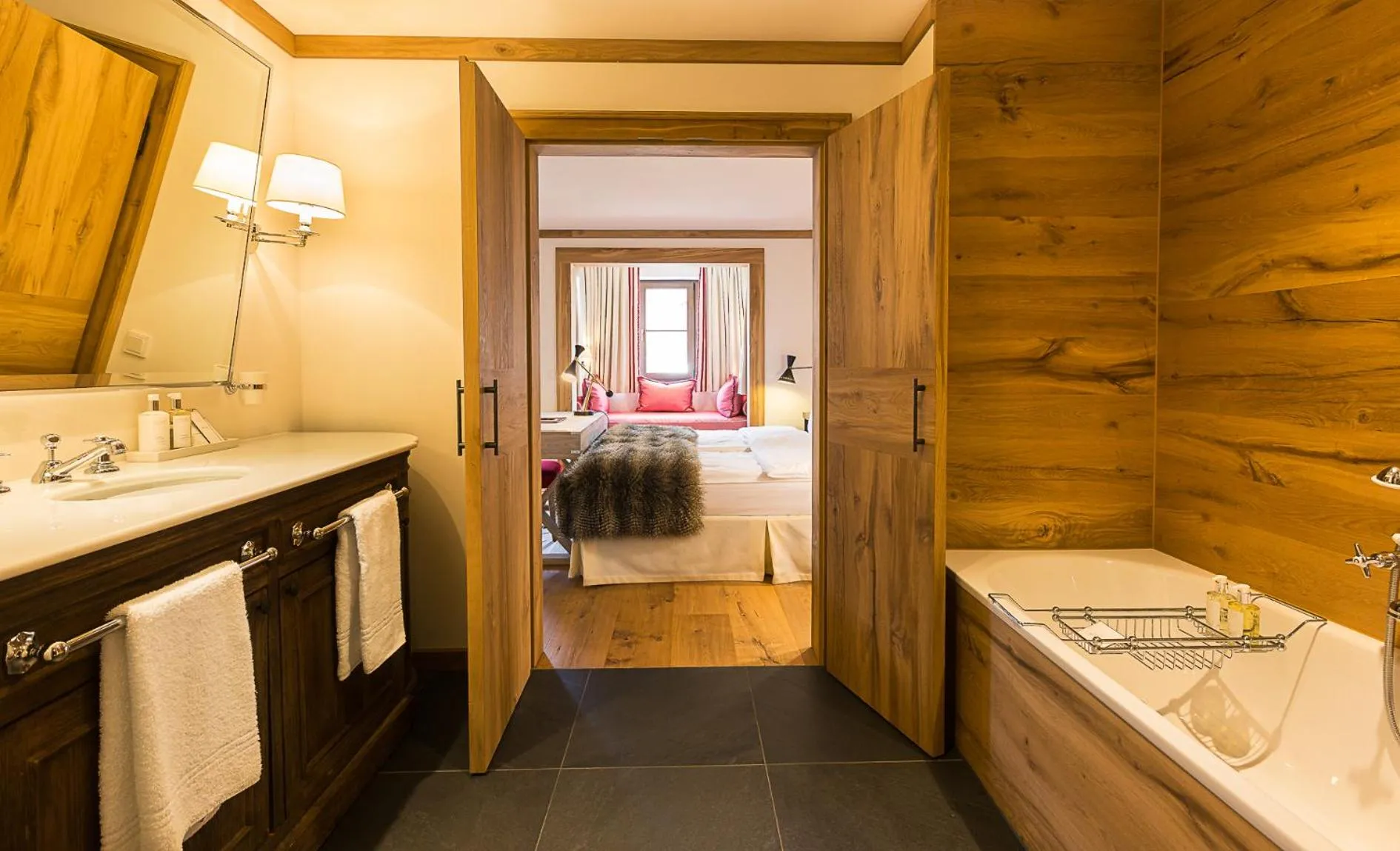 Bathroom, Bed in House of Hütter - Wachtelhof & SPA