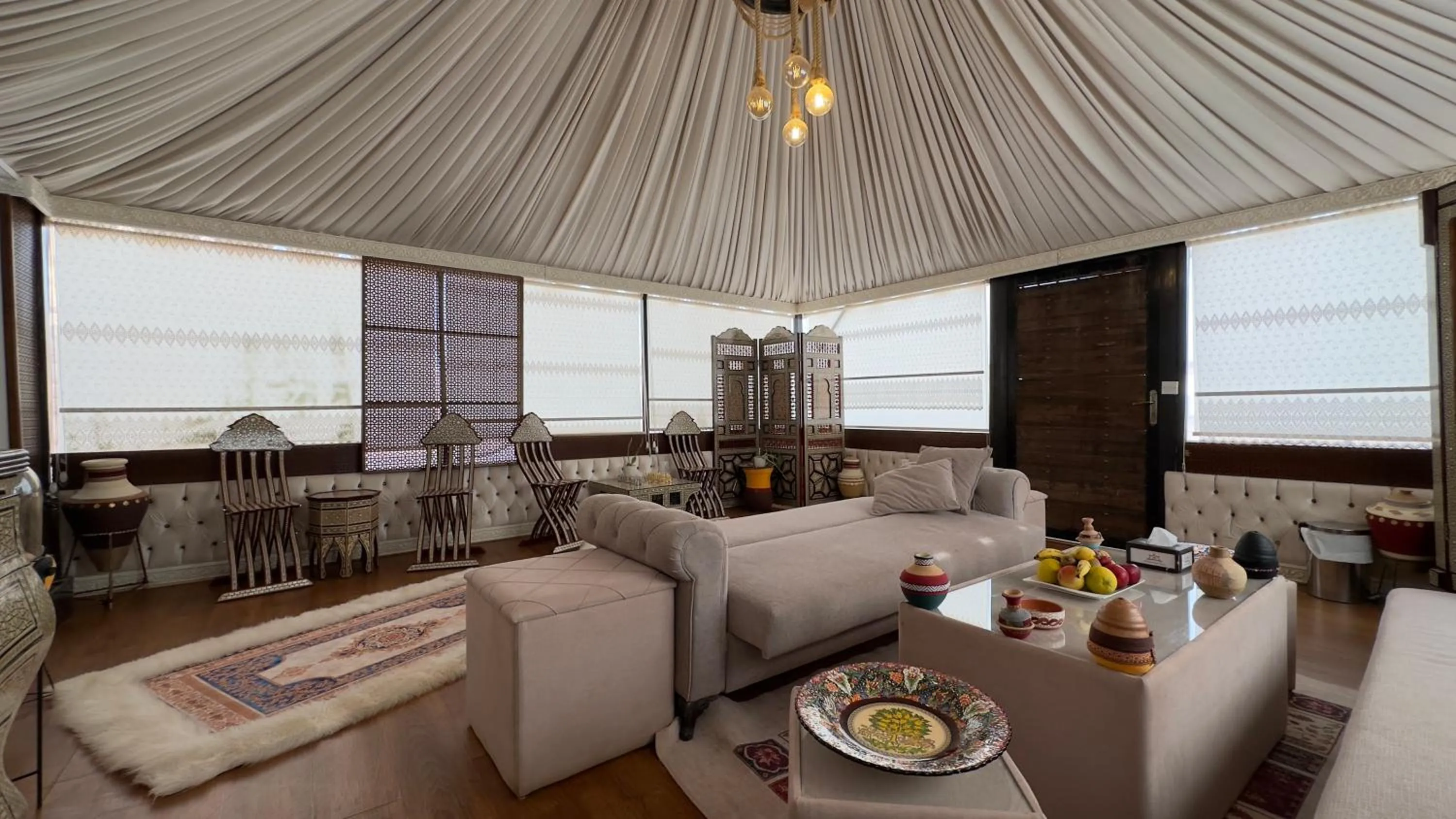 Living room in Mazayen Rum Camp