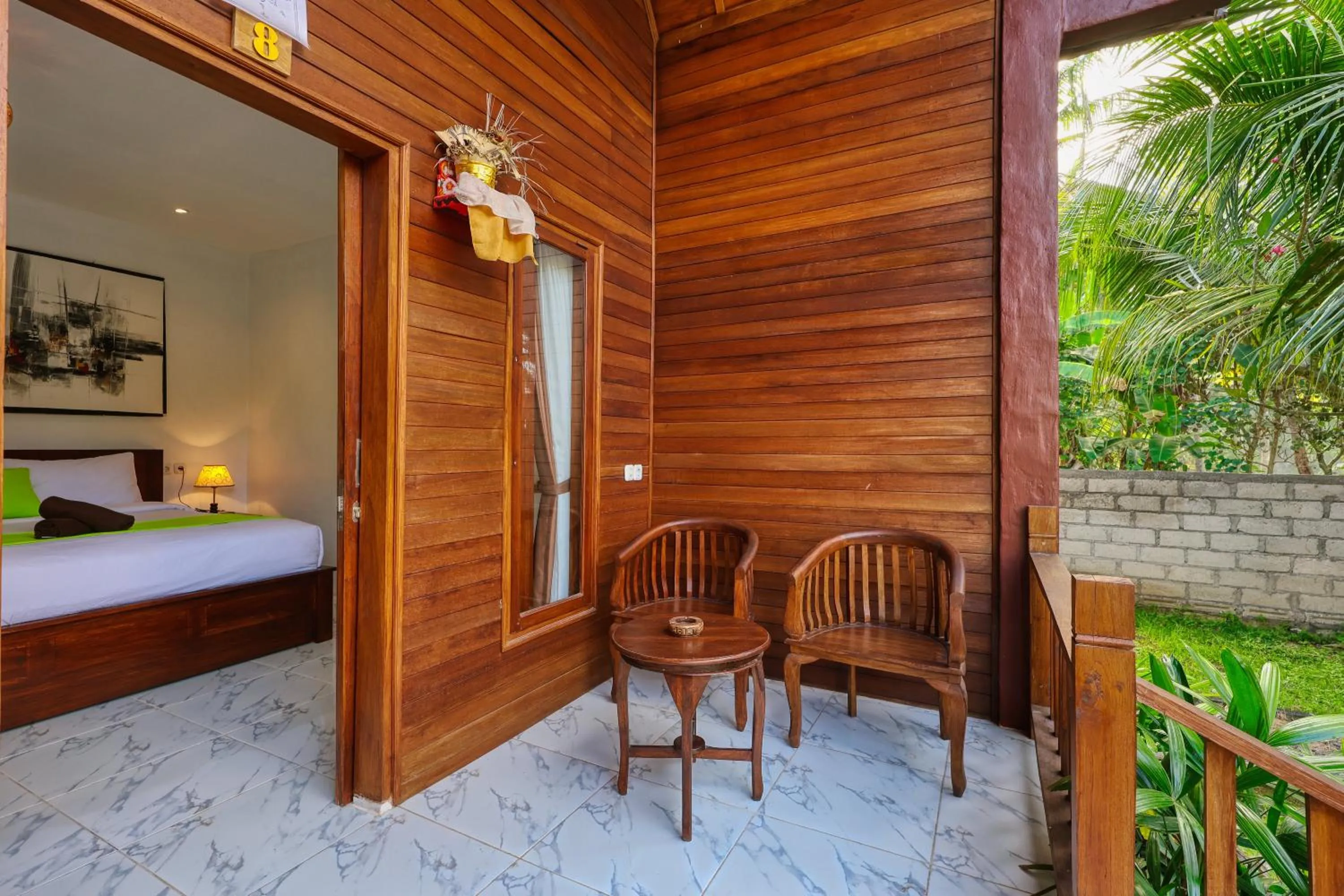 Balcony/Terrace, Bed in Adi Bungalow Nusa Penida