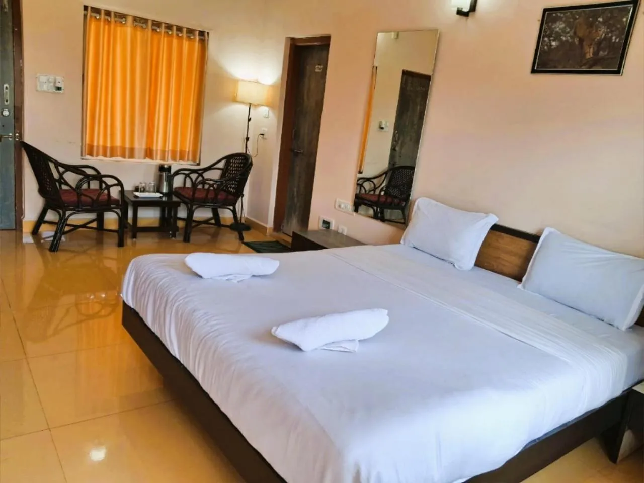 Bed in Gir Jungle Lodge