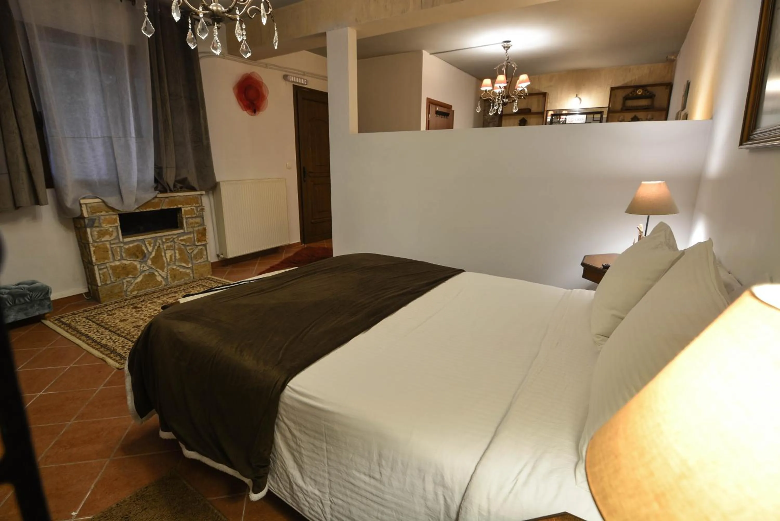 Bedroom, Bed in Trikalon Muses Art Suites