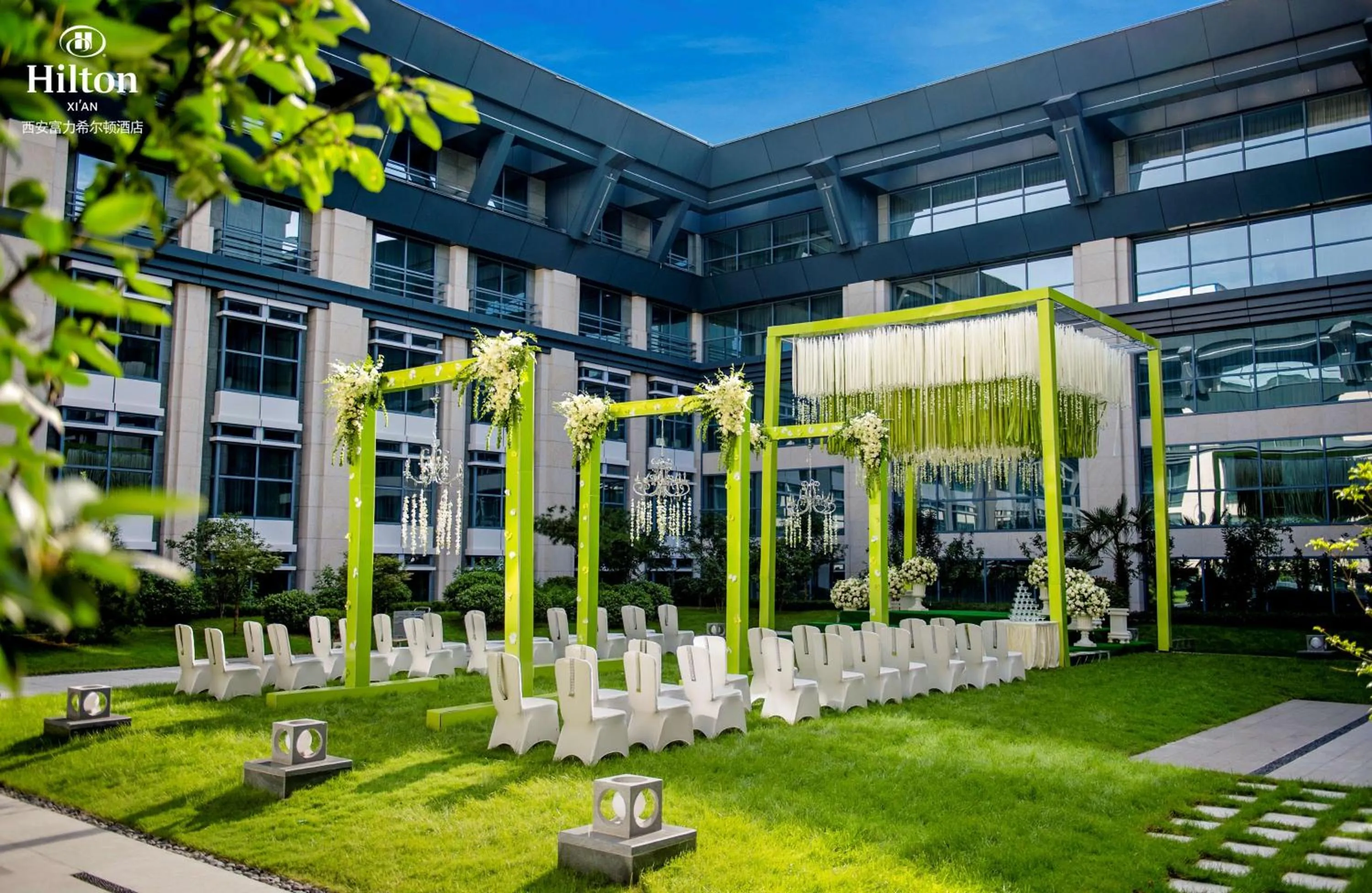 Inner courtyard view in Hilton Xi'an