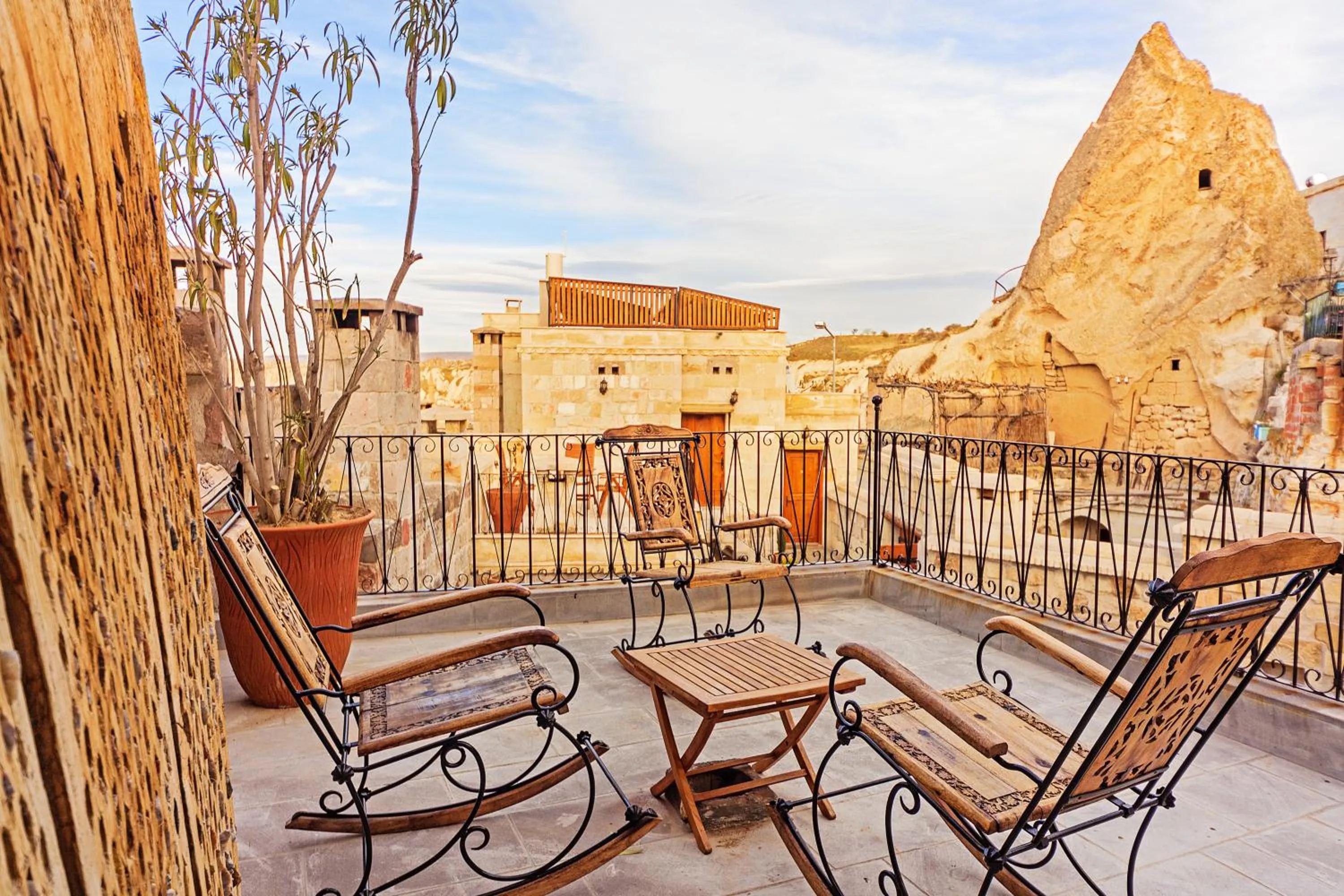Seating area in Mithra Cave Cappadocia