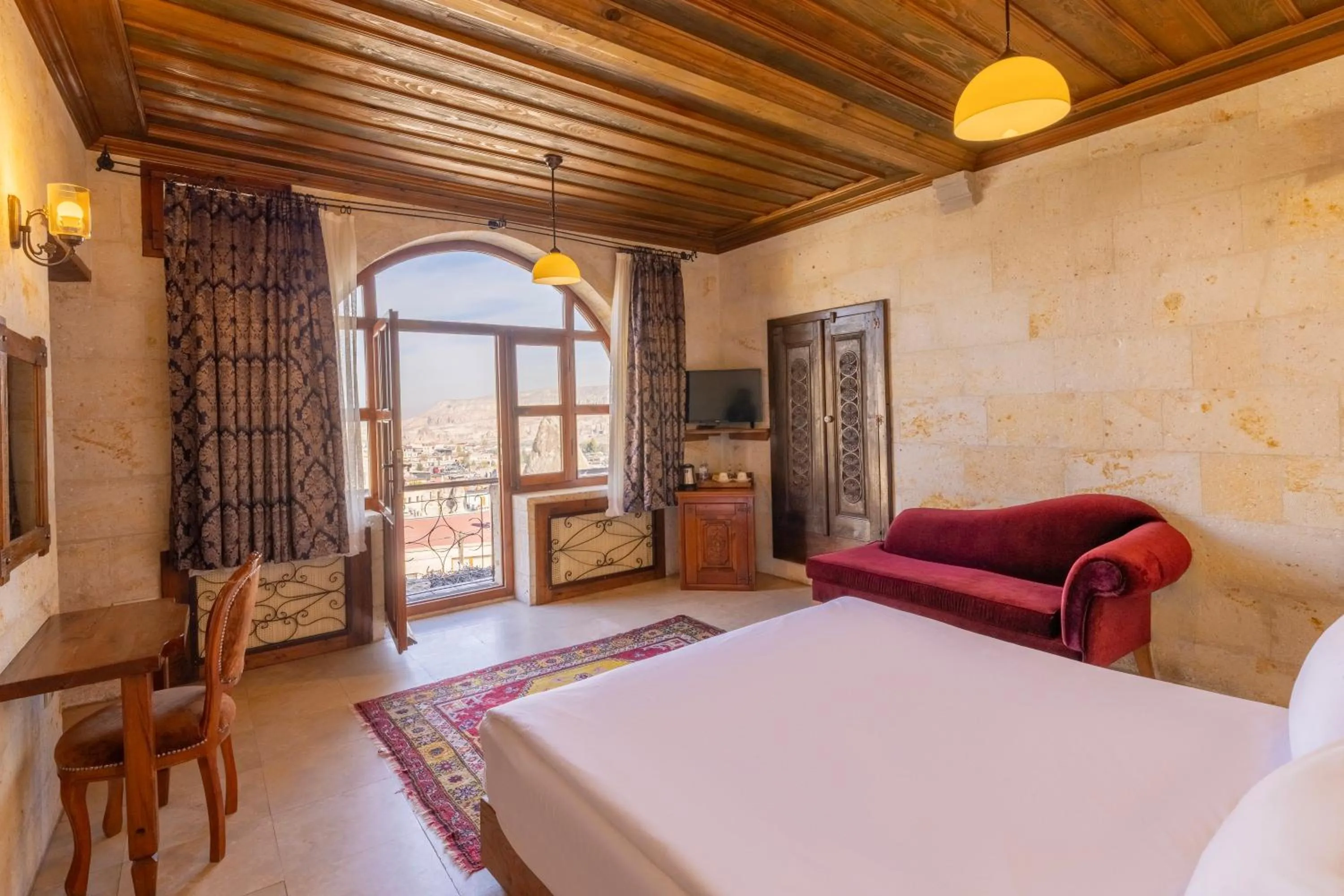 Landmark view, Bed in Mithra Cave Cappadocia