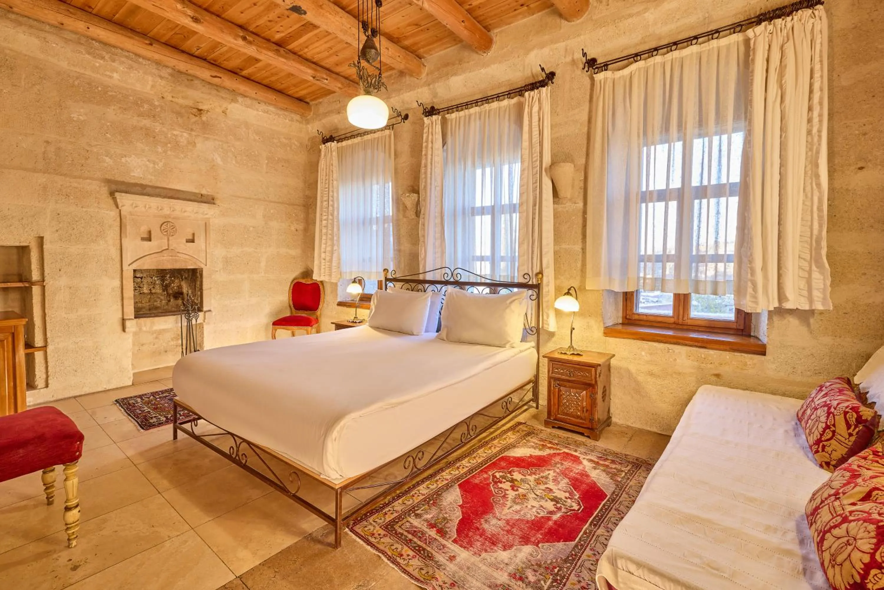 Decorative detail, Bed in Mithra Cave Cappadocia