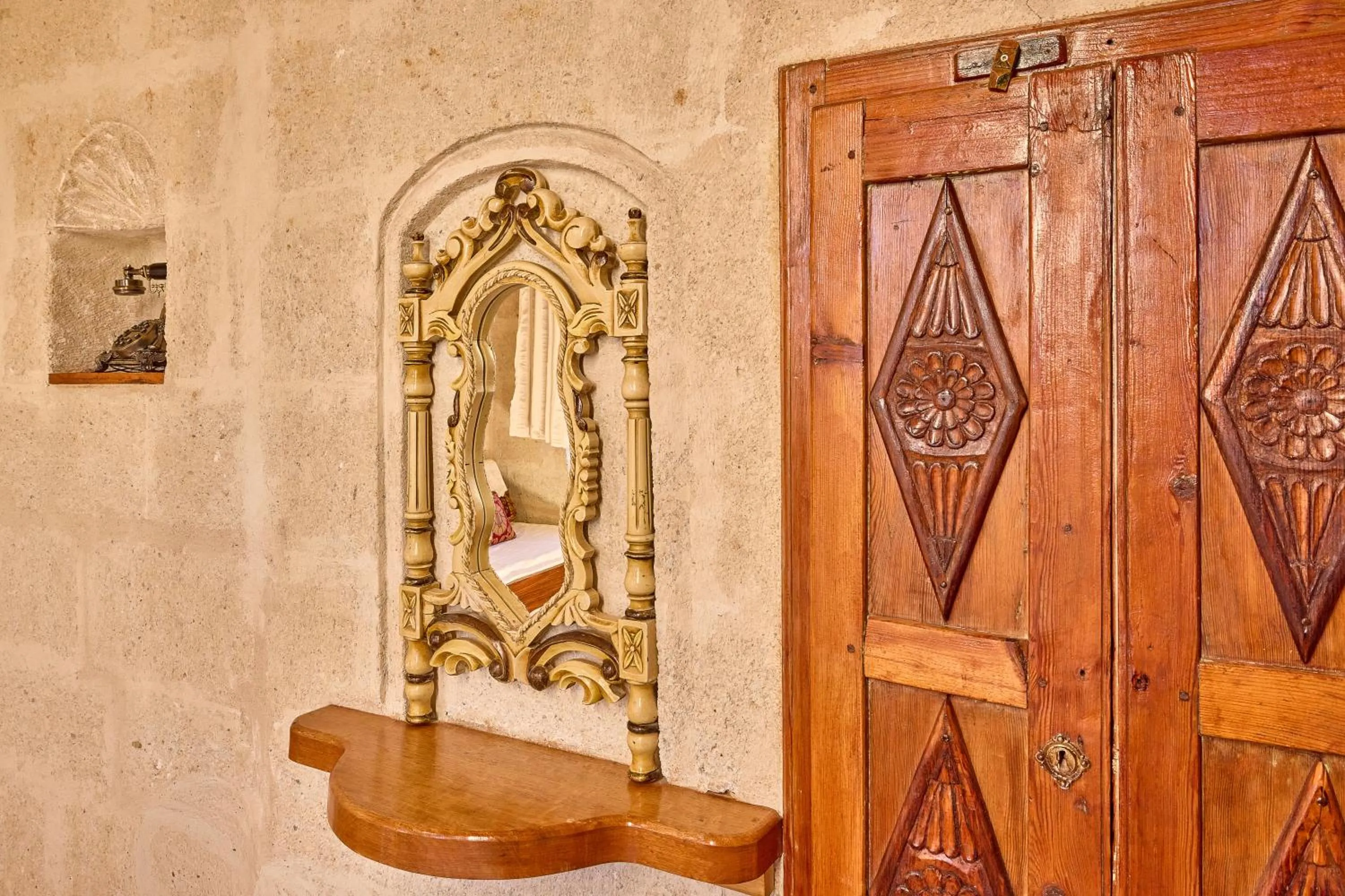 Decorative detail in Mithra Cave Cappadocia