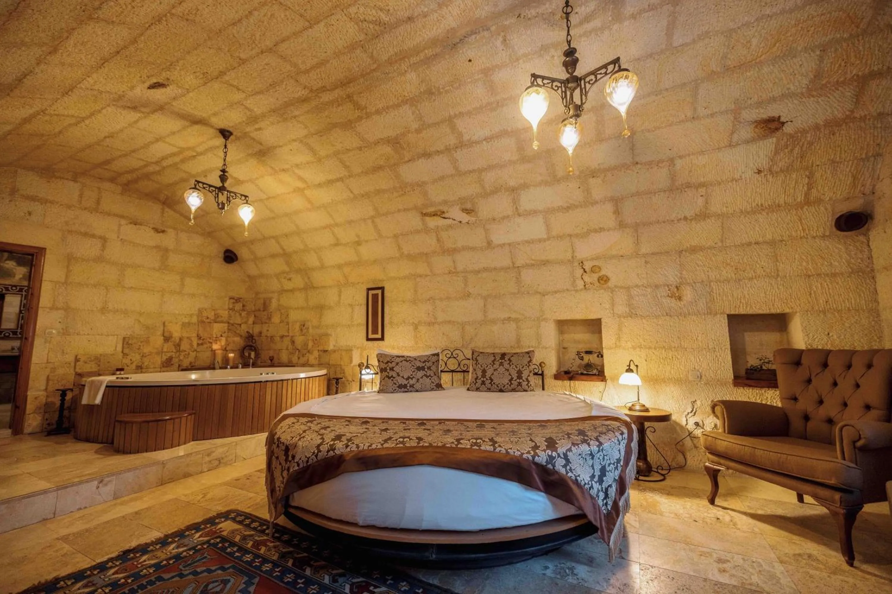 Bed in Mithra Cave Cappadocia