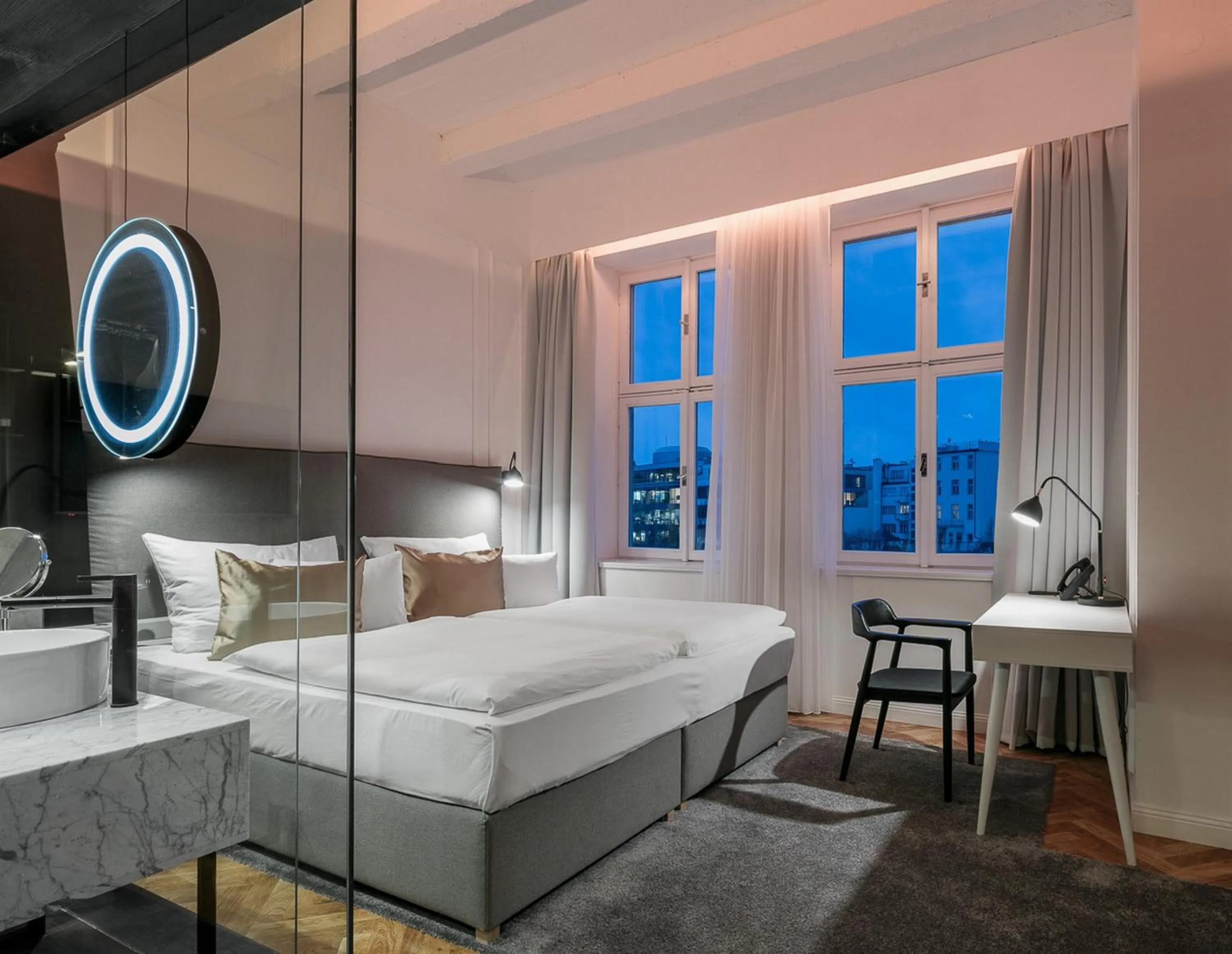 Bed in Pytloun Boutique Hotel Prague