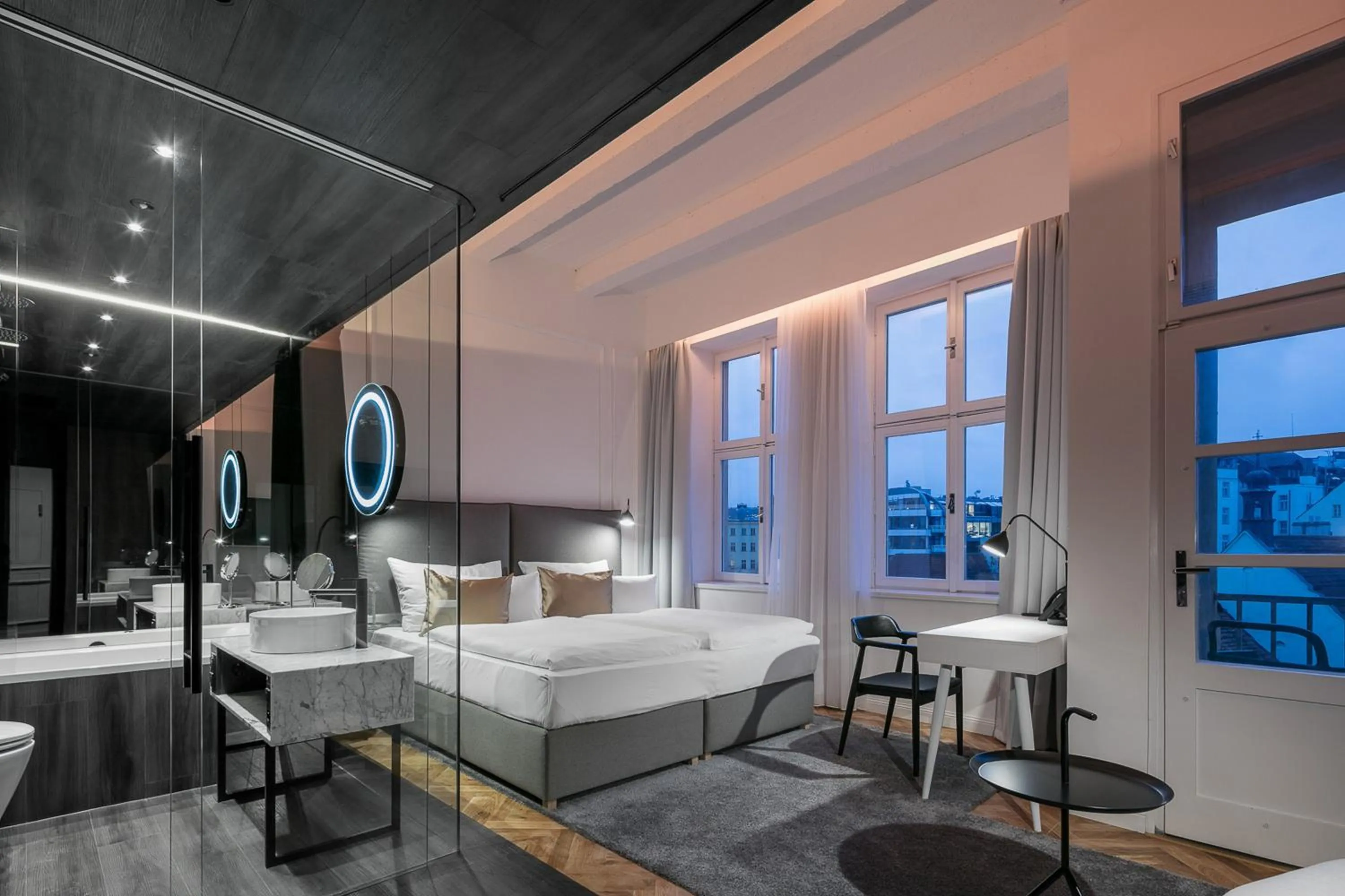 Bed in Pytloun Boutique Hotel Prague