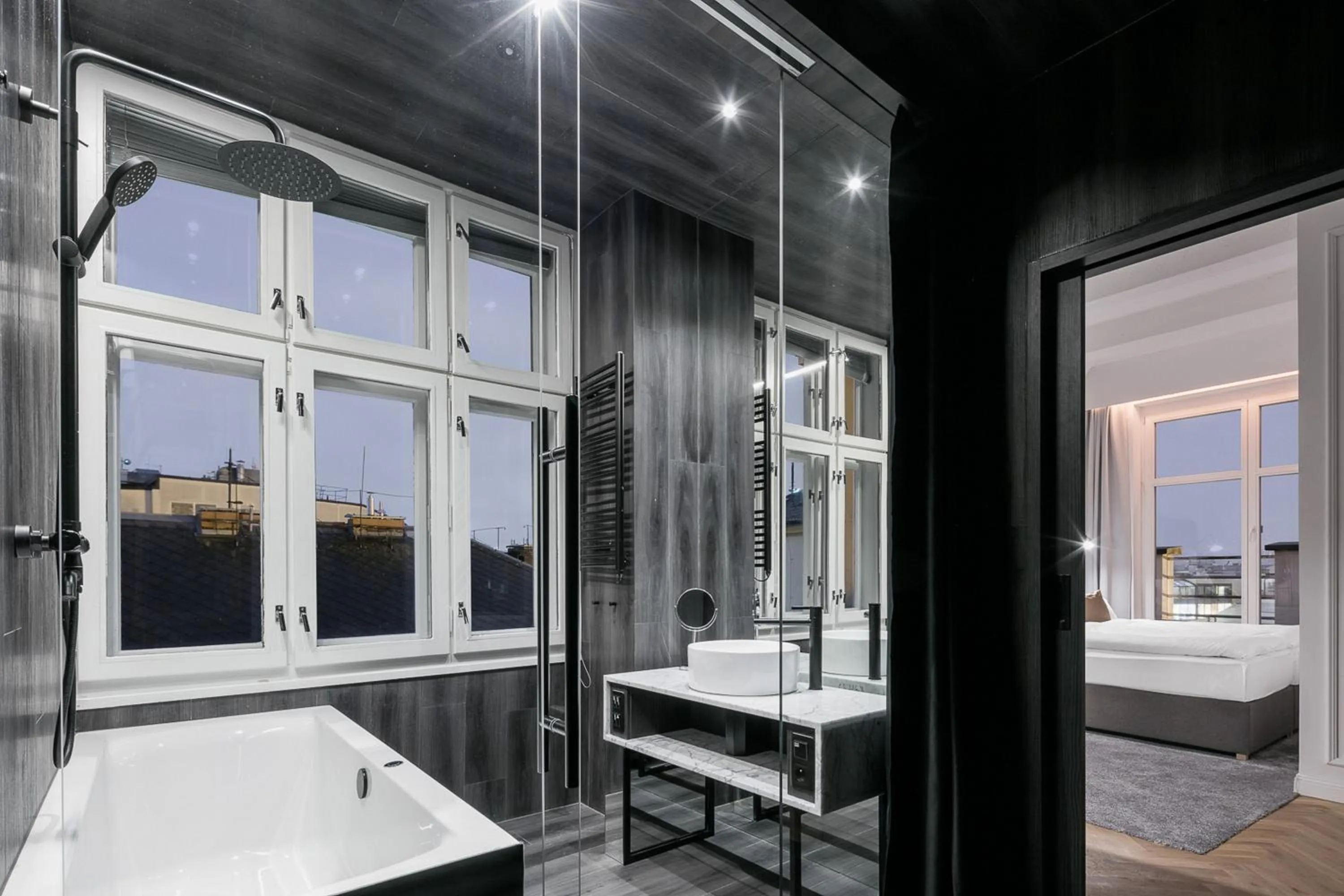 Shower, Bed in Pytloun Boutique Hotel Prague