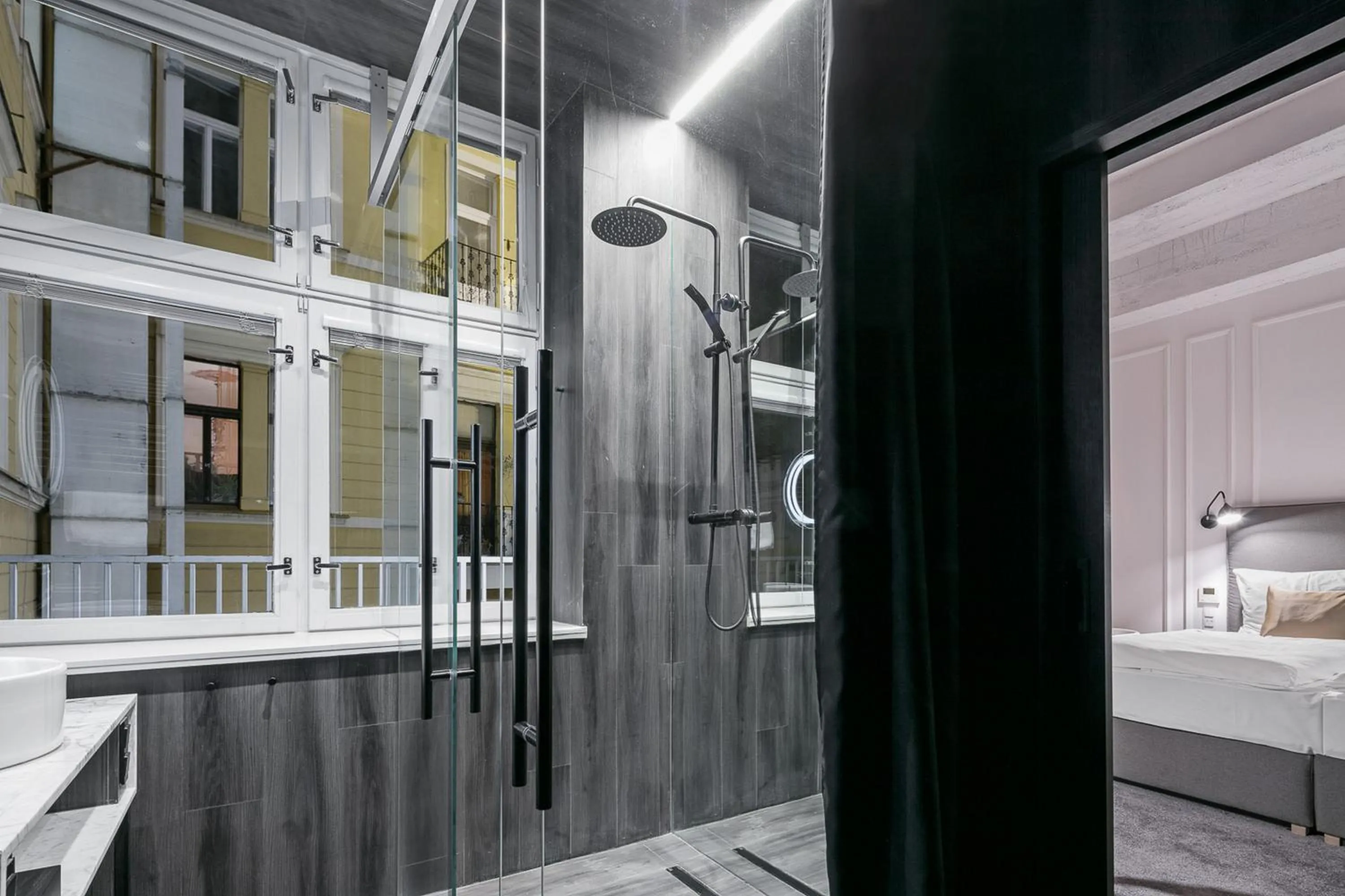 Shower, Bed in Pytloun Boutique Hotel Prague
