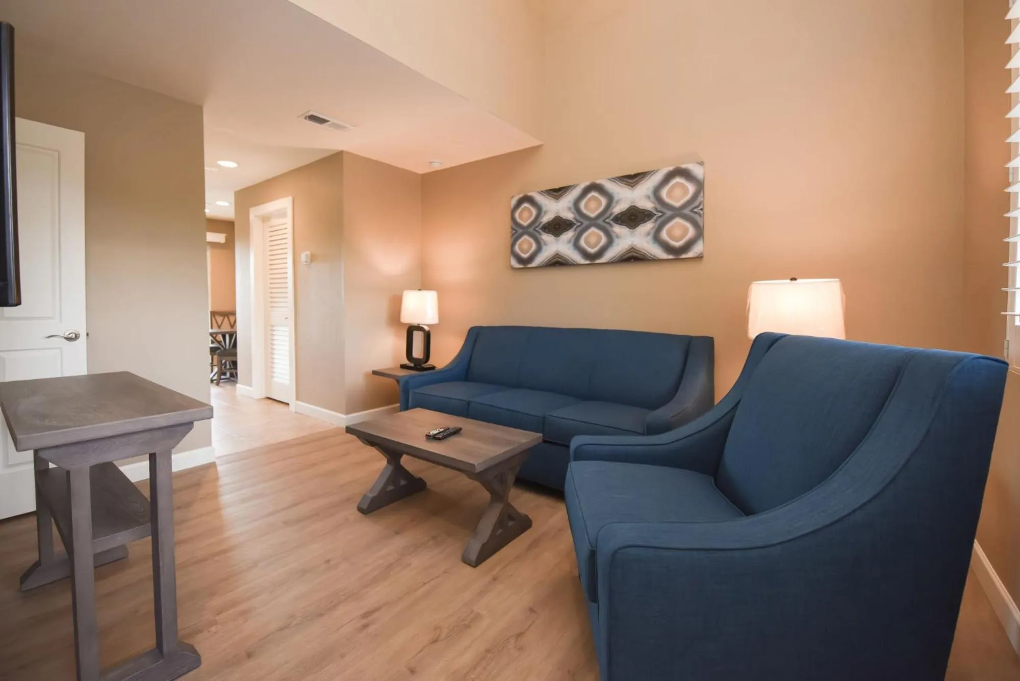 Seating area in Waterside Suites and Marina