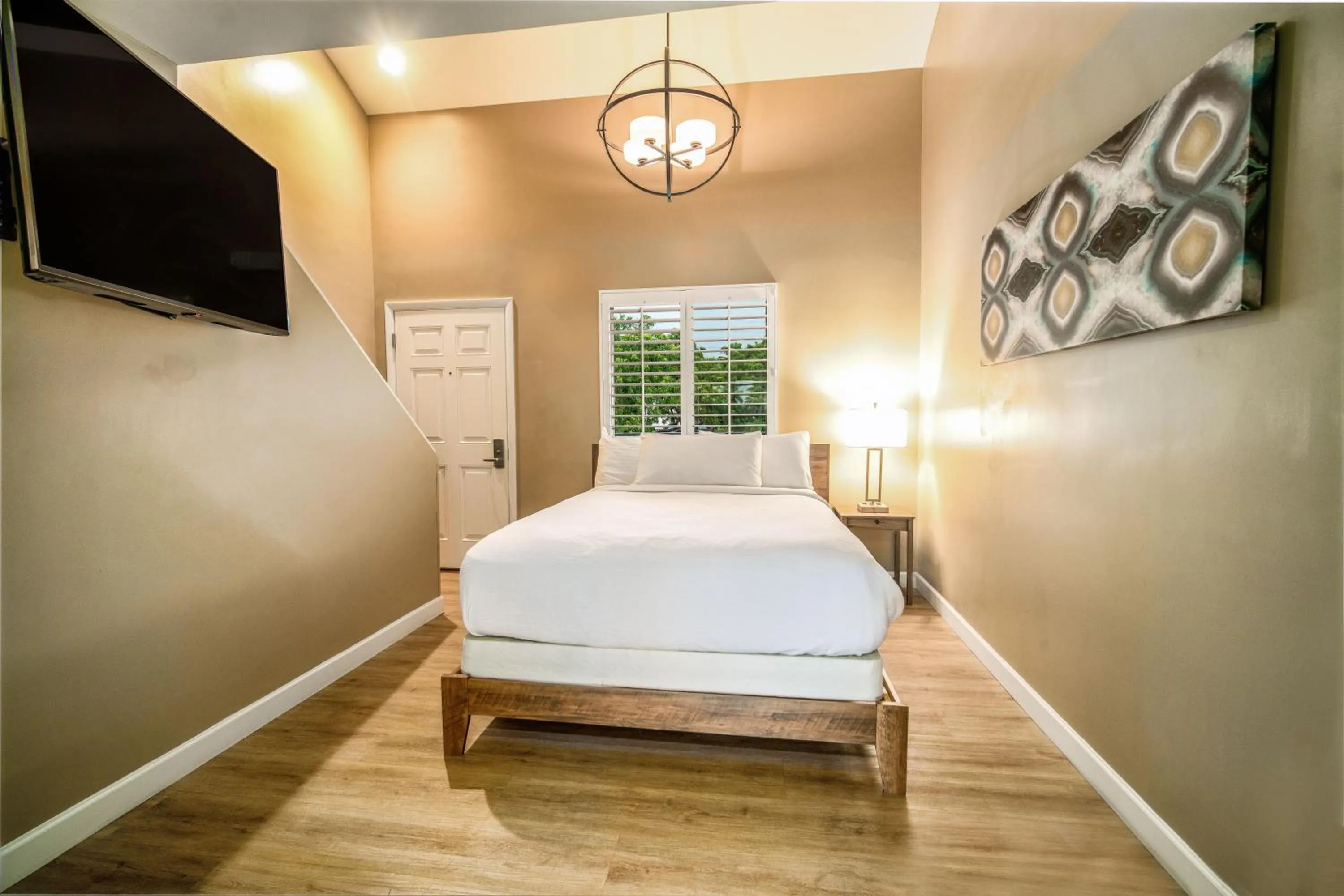 Bed in Waterside Suites and Marina