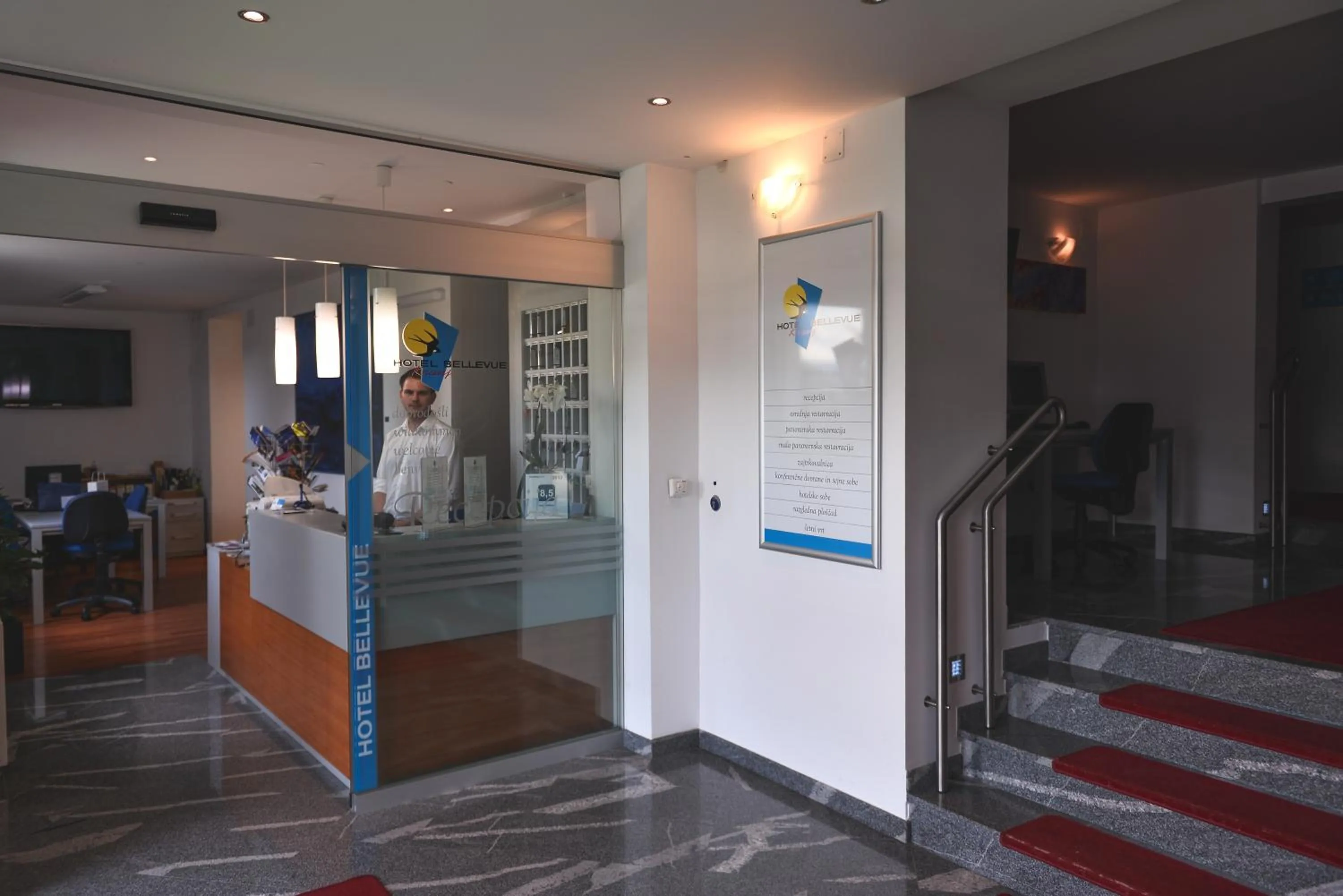 Lobby or reception in Hotel Bellevue