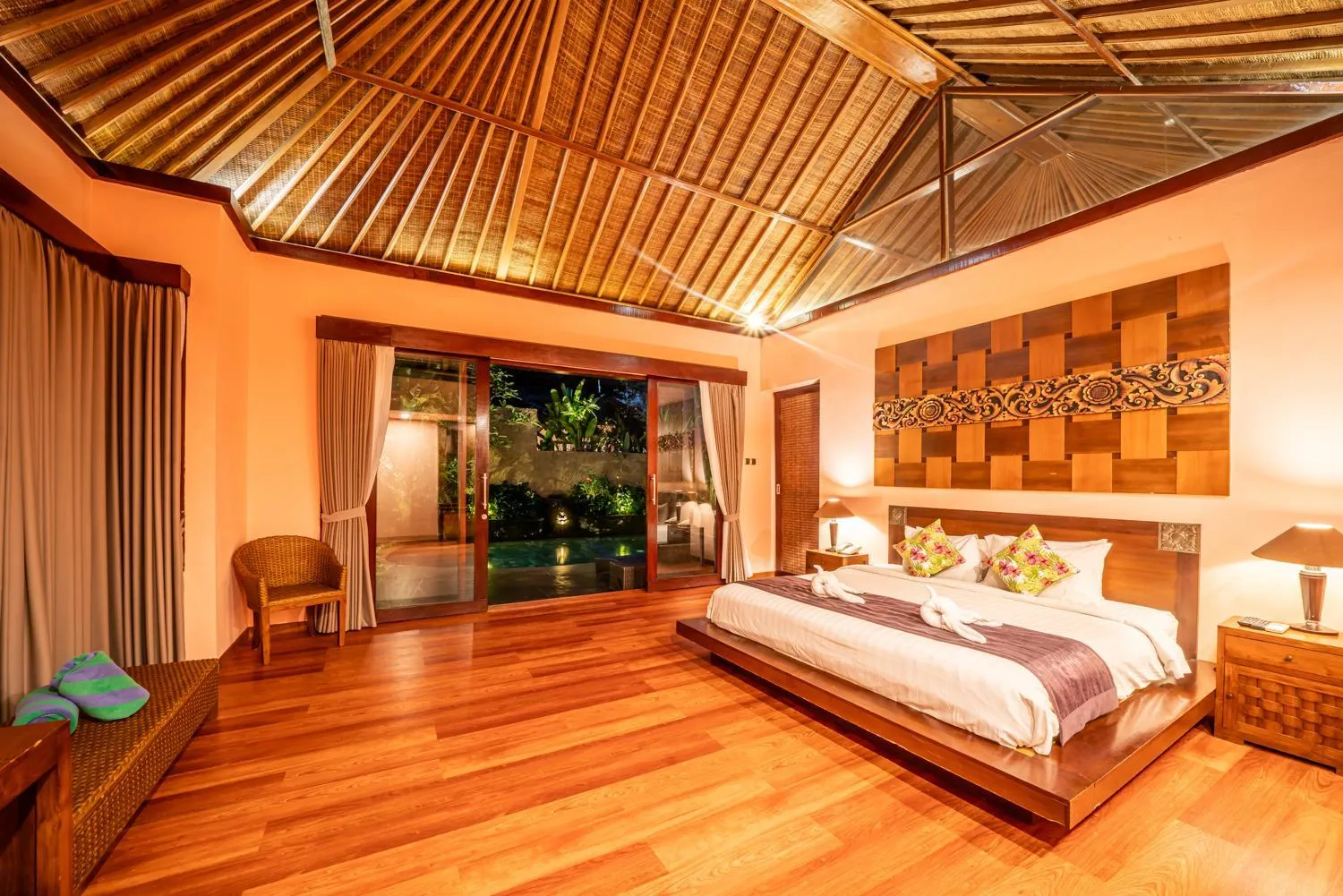 Bed in The Kampung Ubud Villa