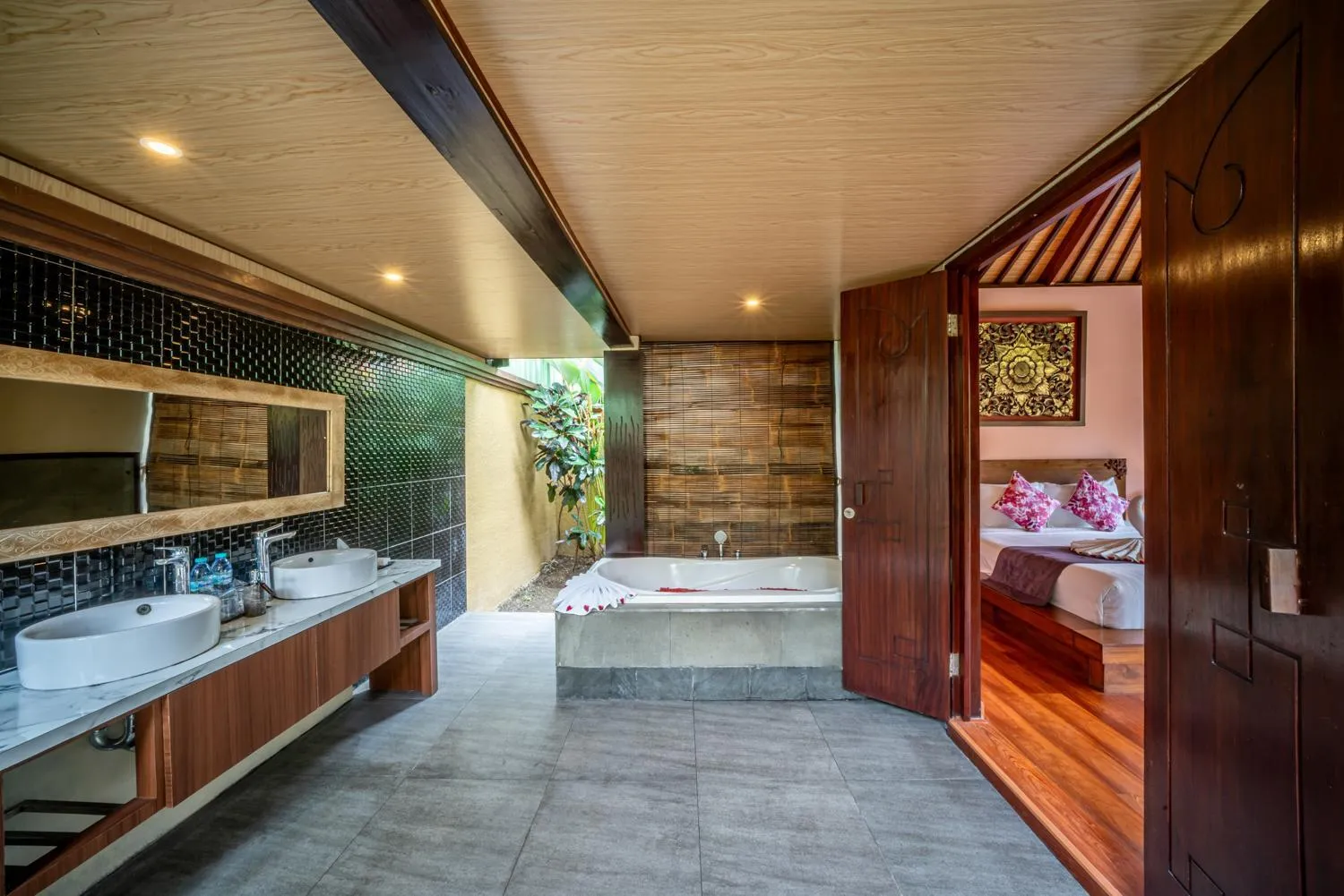 Bathroom, Bed in The Kampung Ubud Villa