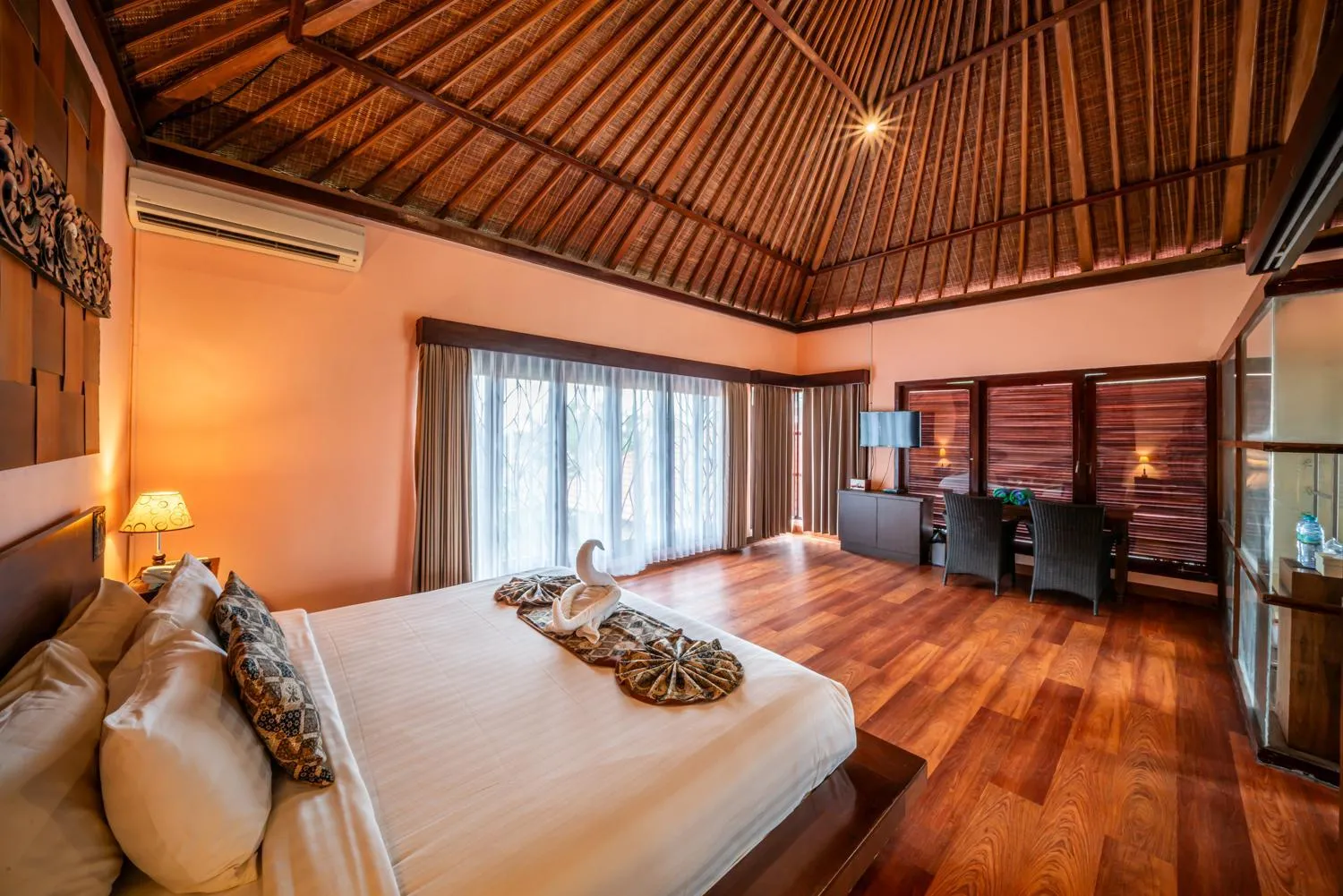 Bed in The Kampung Ubud Villa
