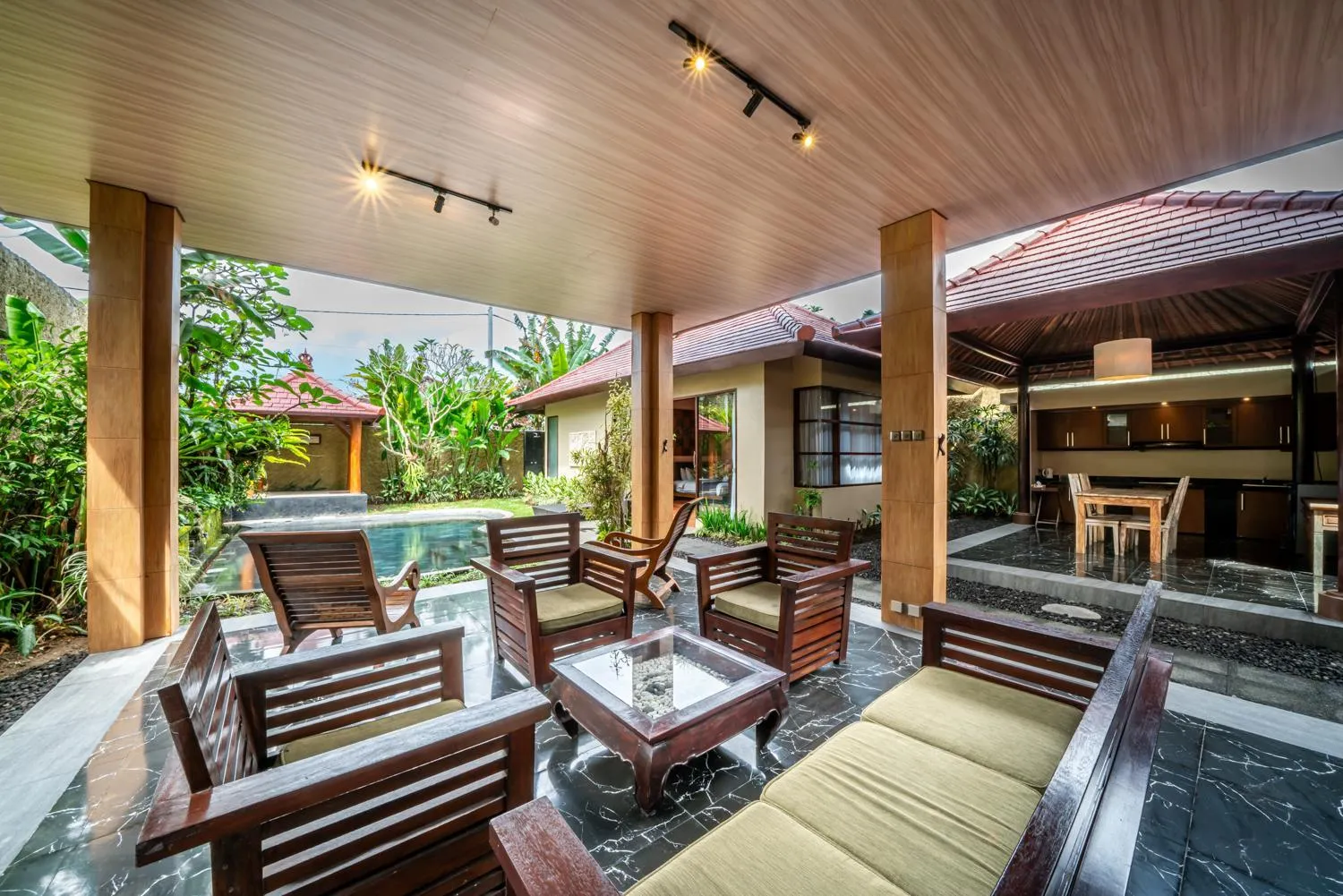 Living room in The Kampung Ubud Villa