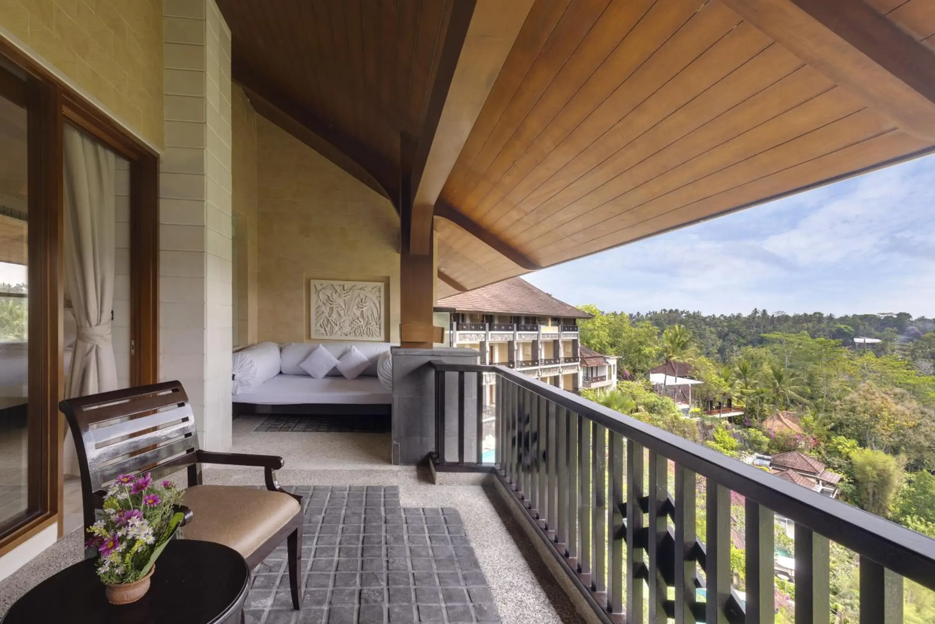 Balcony/Terrace, Bed in Rijasa Agung Resort and Villas Balcony/Terrace, Bed in Rijasa Agung Resort and Villas