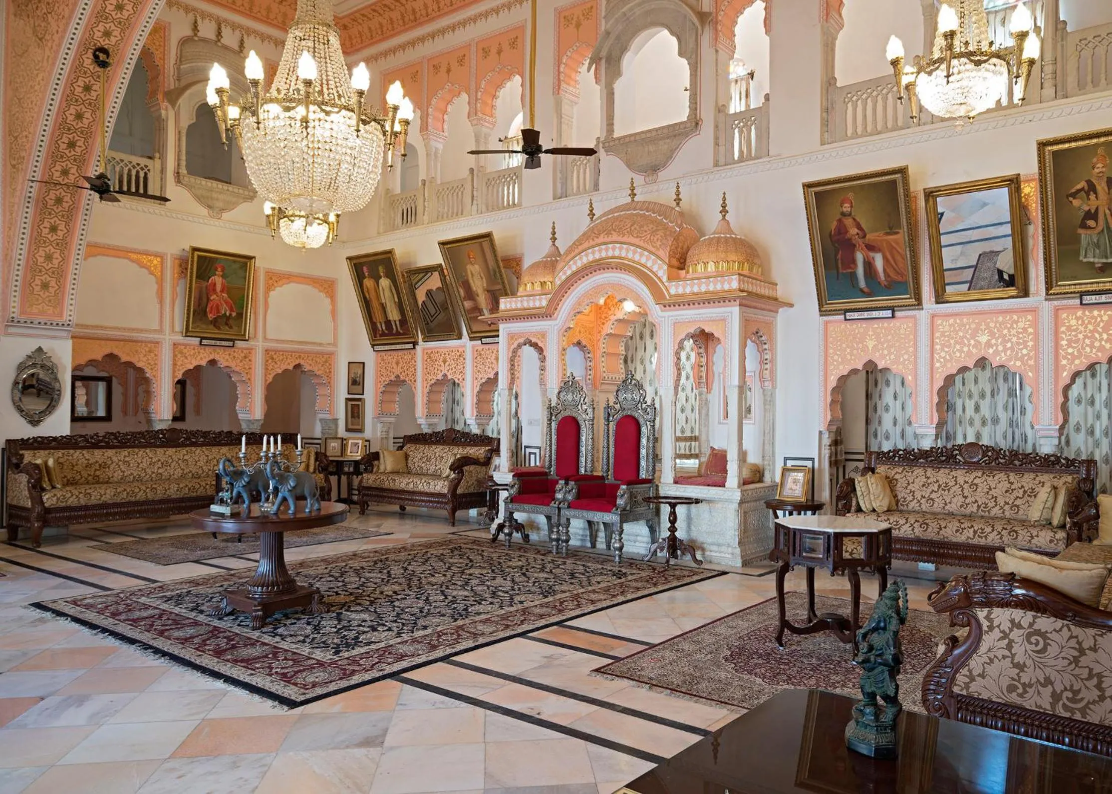 Living room in Alsisar Mahal- Heritage Hotel