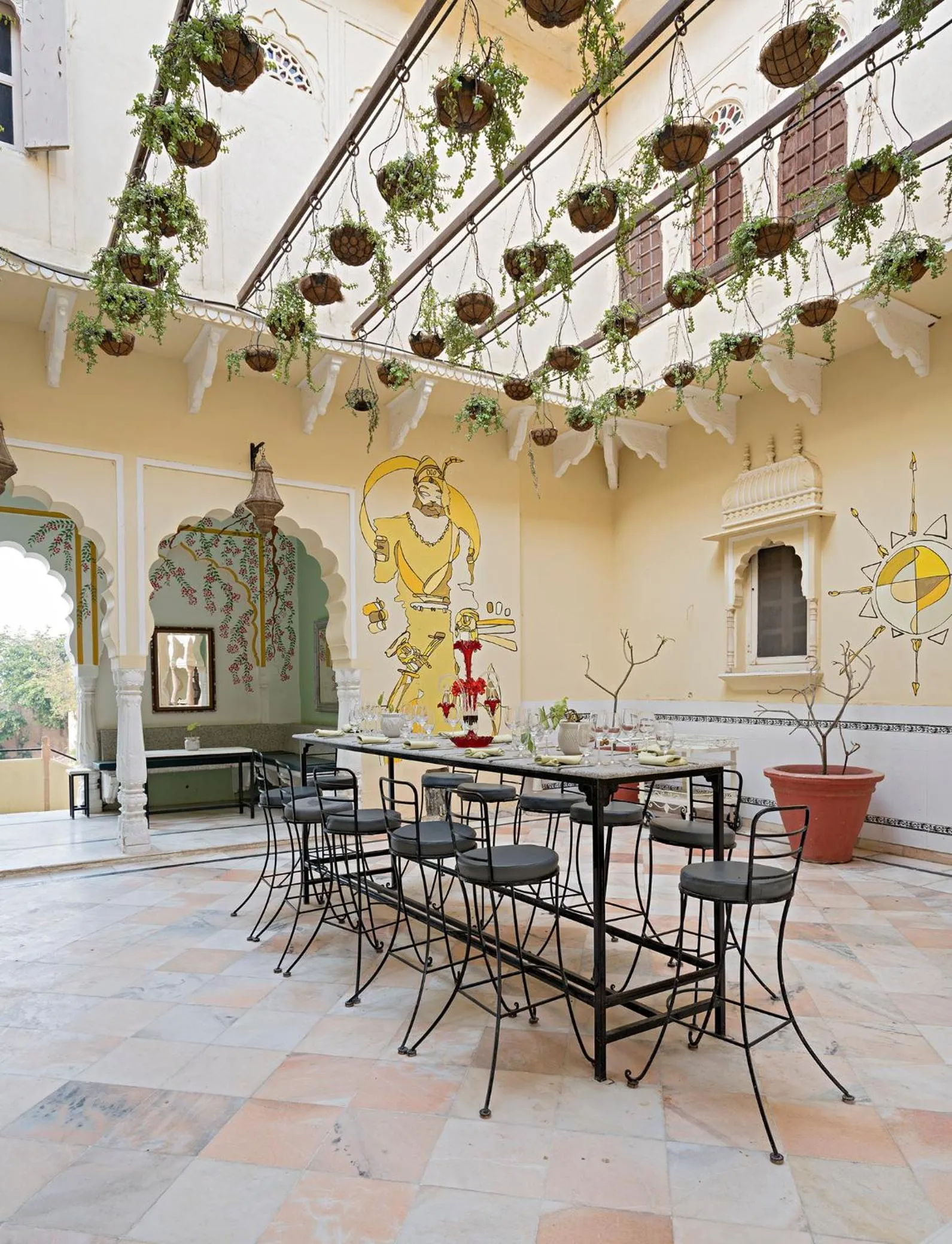 Patio in Alsisar Mahal- Heritage Hotel
