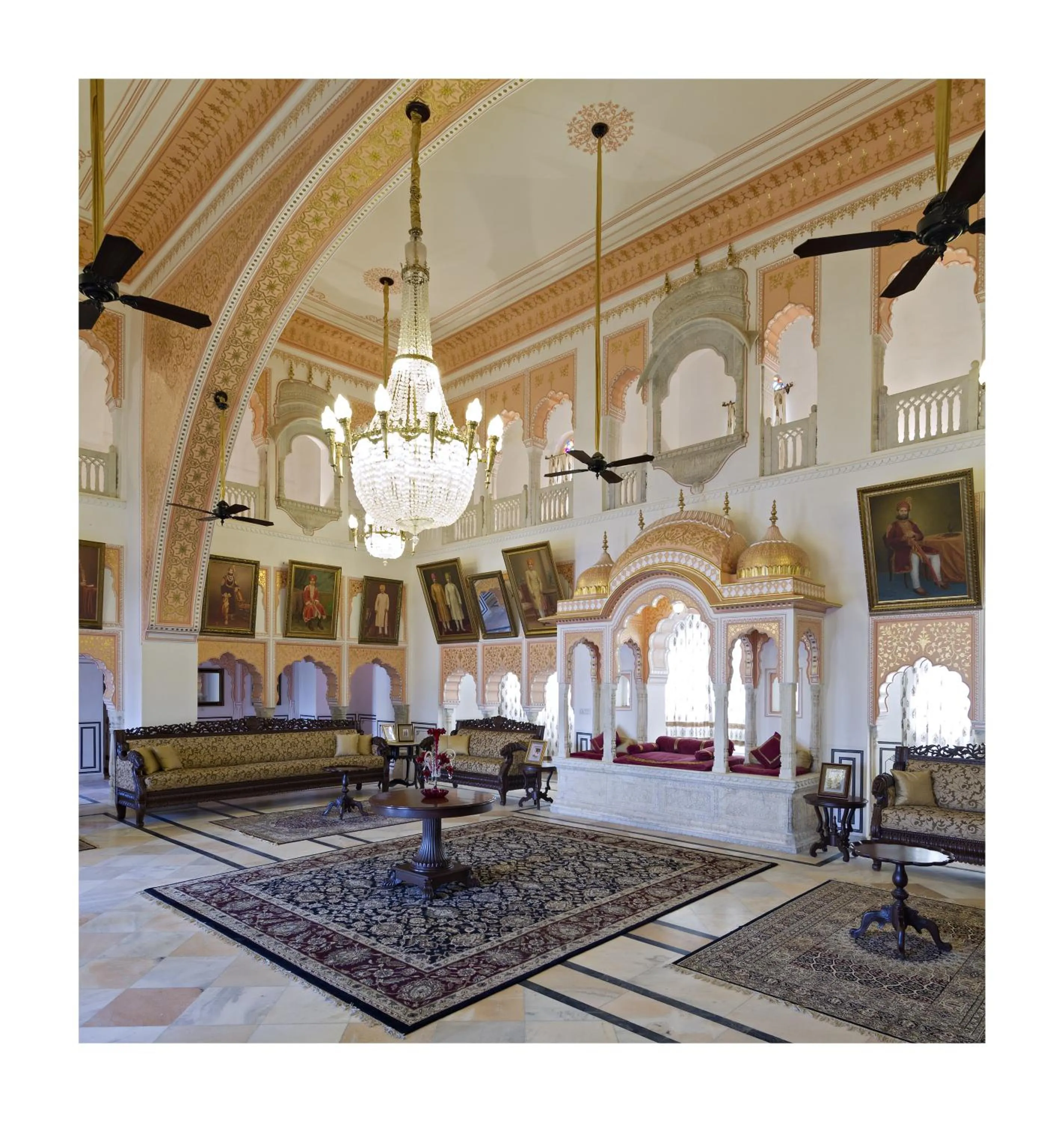Lobby or reception in Alsisar Mahal- Heritage Hotel