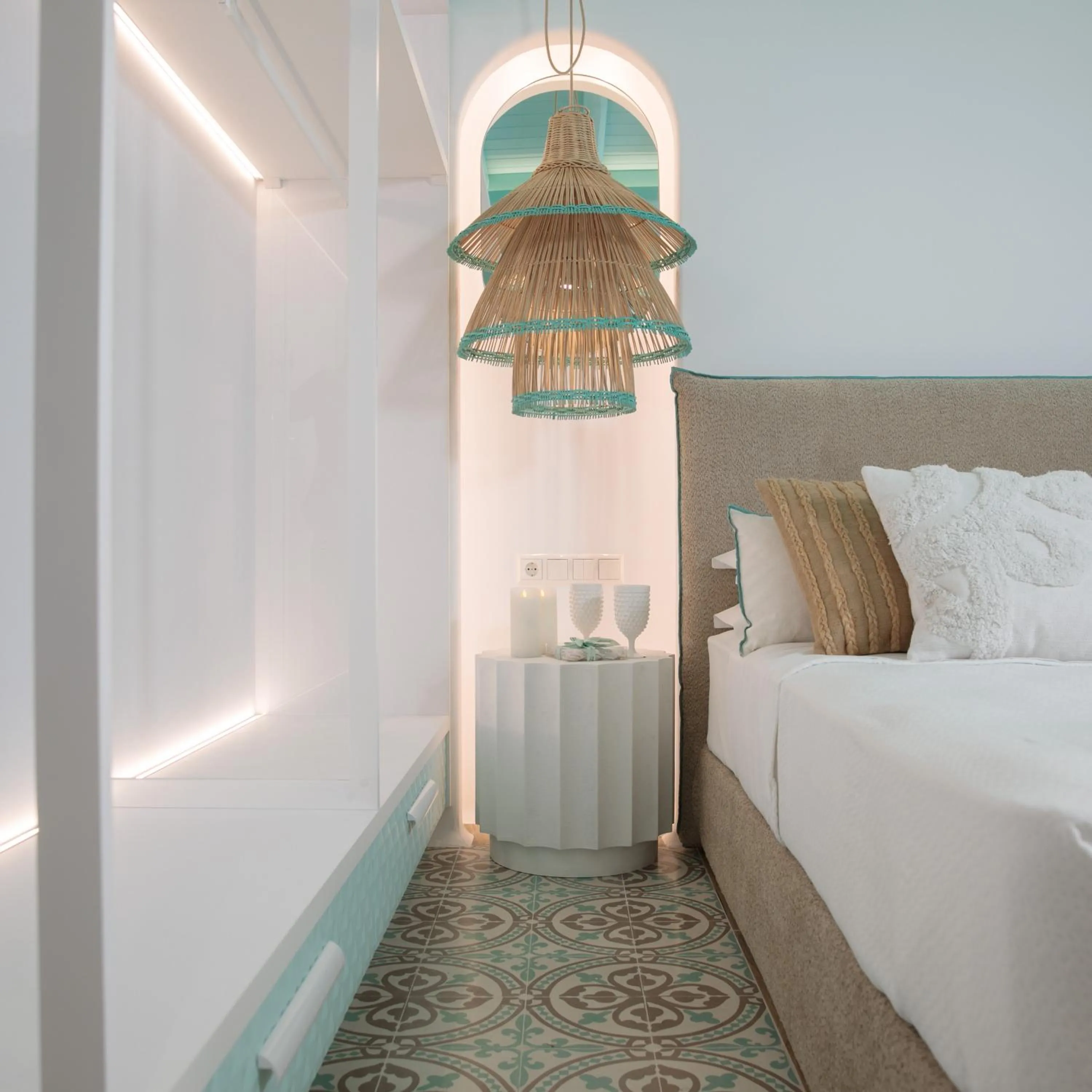 Bed in Flora Apartments & Studios