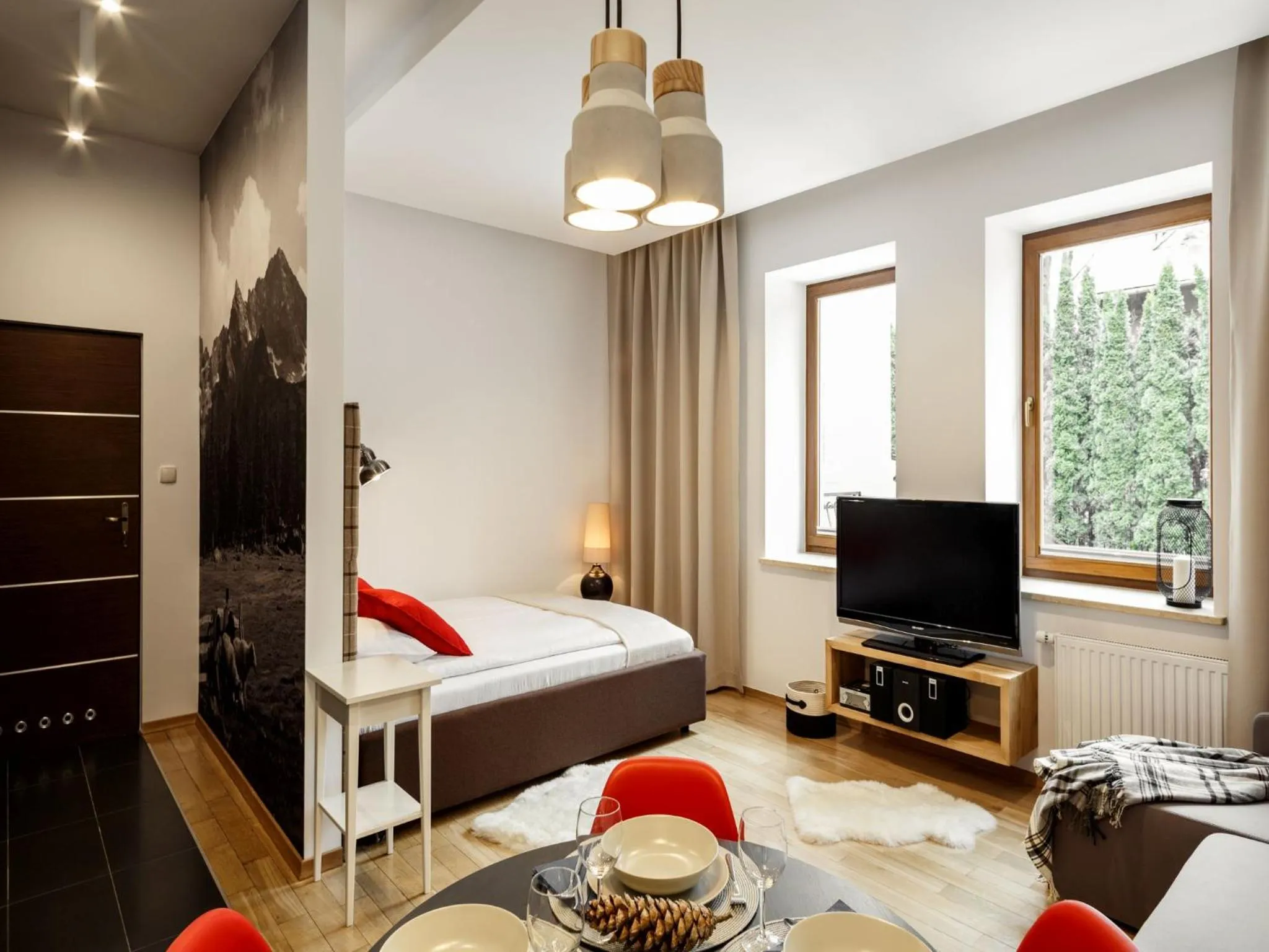 Communal lounge/ TV room, Bed in TatryTOP Radowid basen sauna