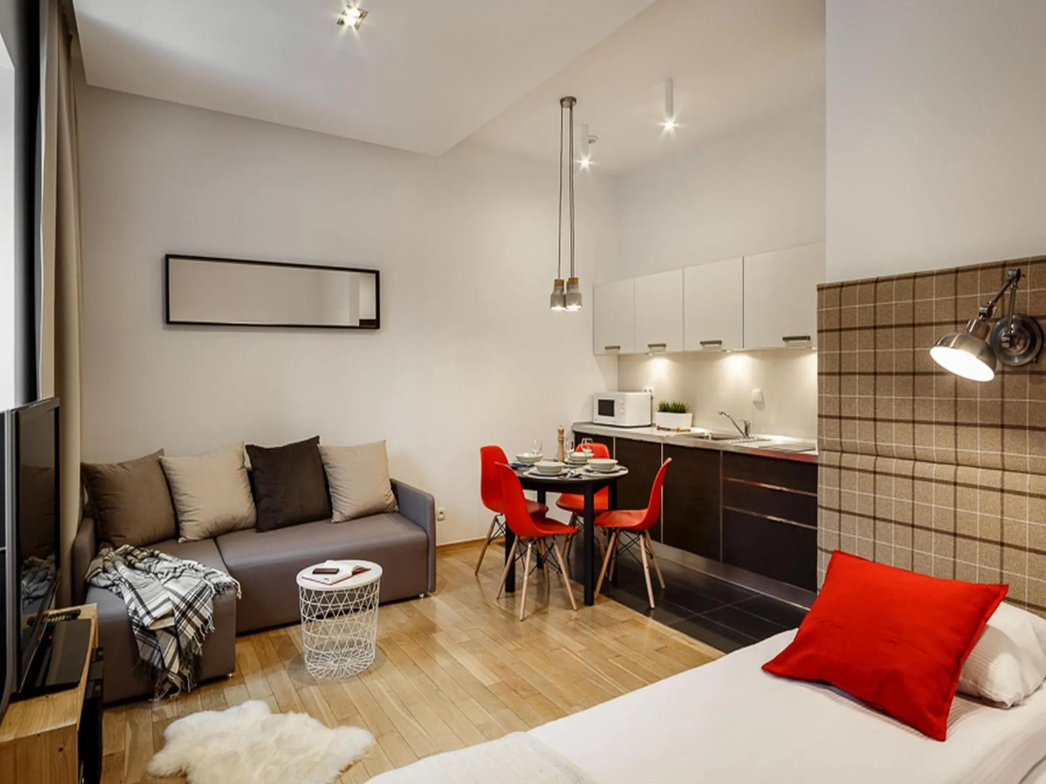 Kitchen or kitchenette, Bed in TatryTOP Radowid basen sauna