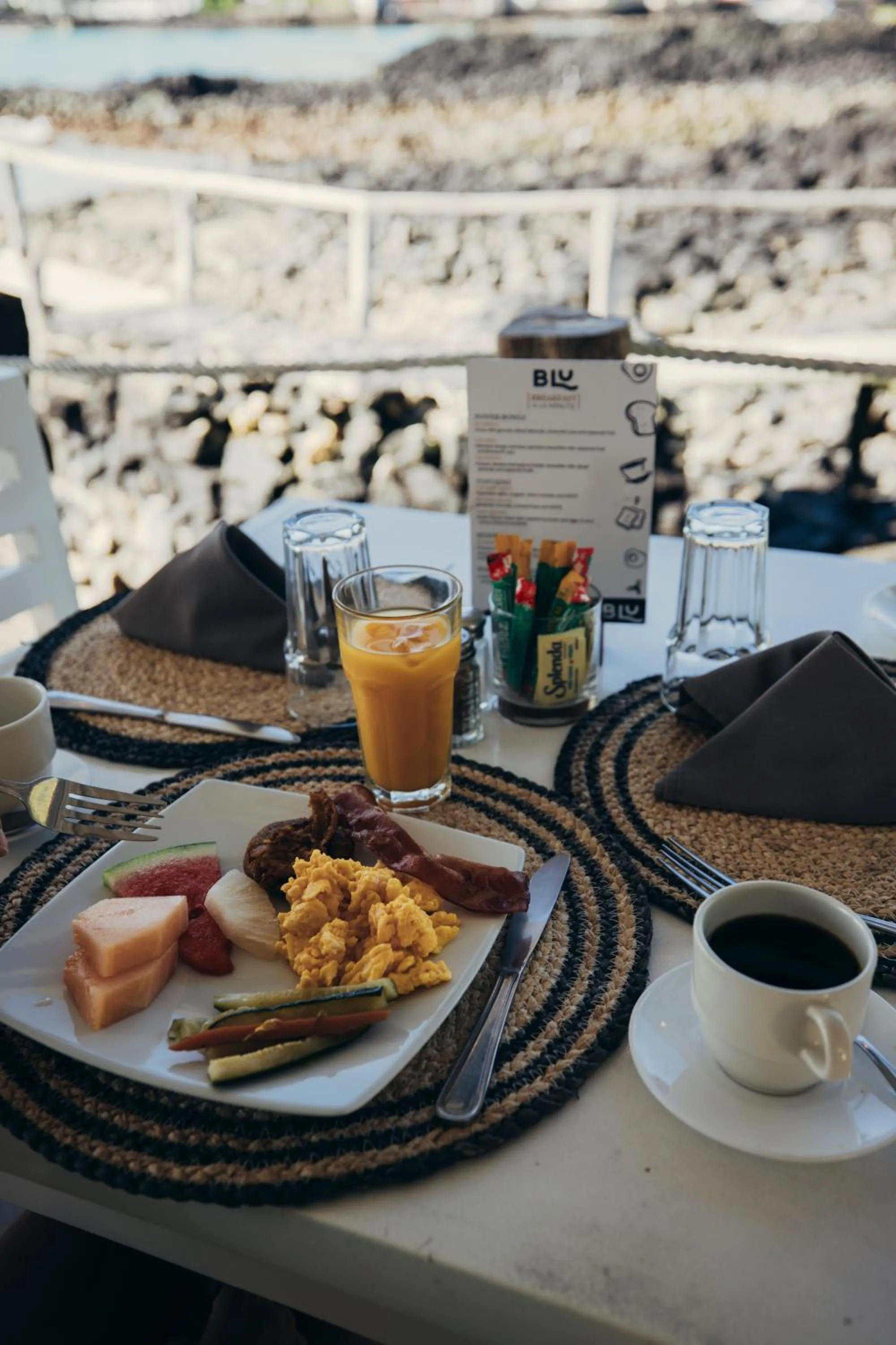 Breakfast in Blu Galapagos Sustainable Waterfront Lodge