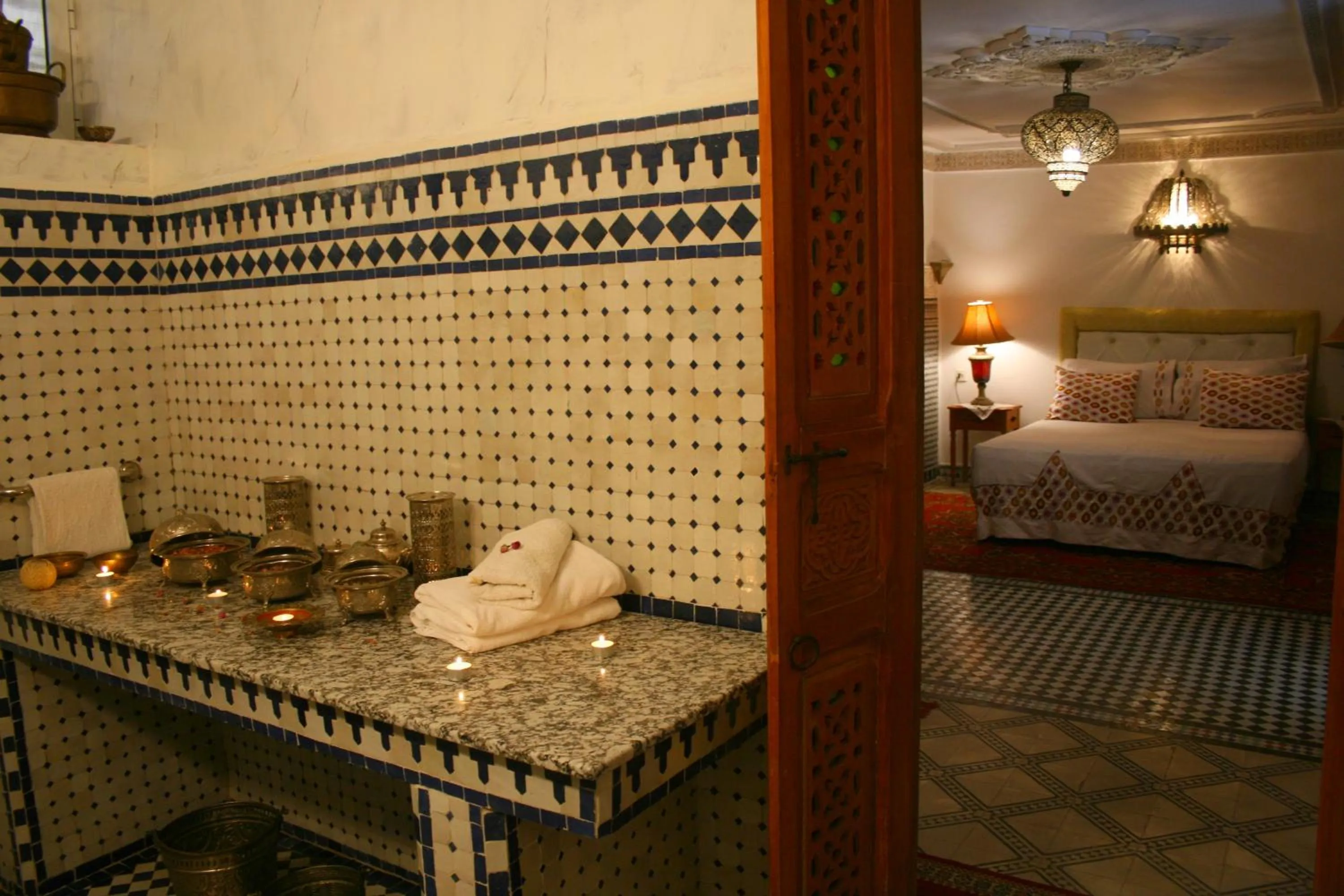Decorative detail, Bed in Riad Lalla Fatima
