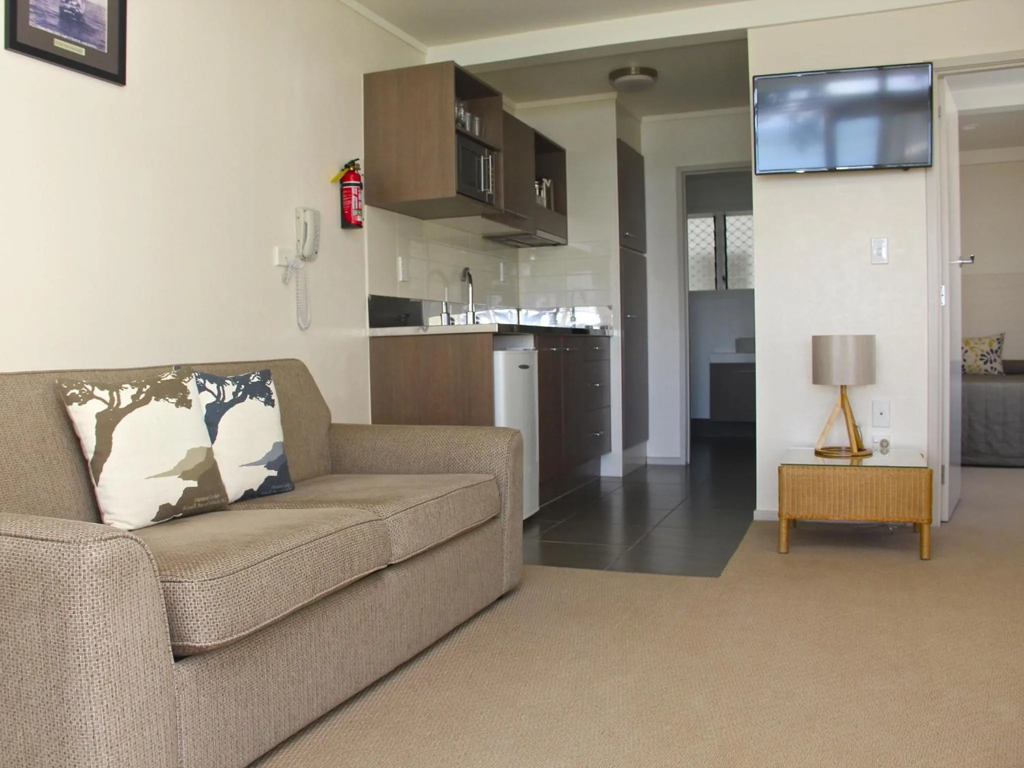 Seating area in Hananui Lodge and Apartments