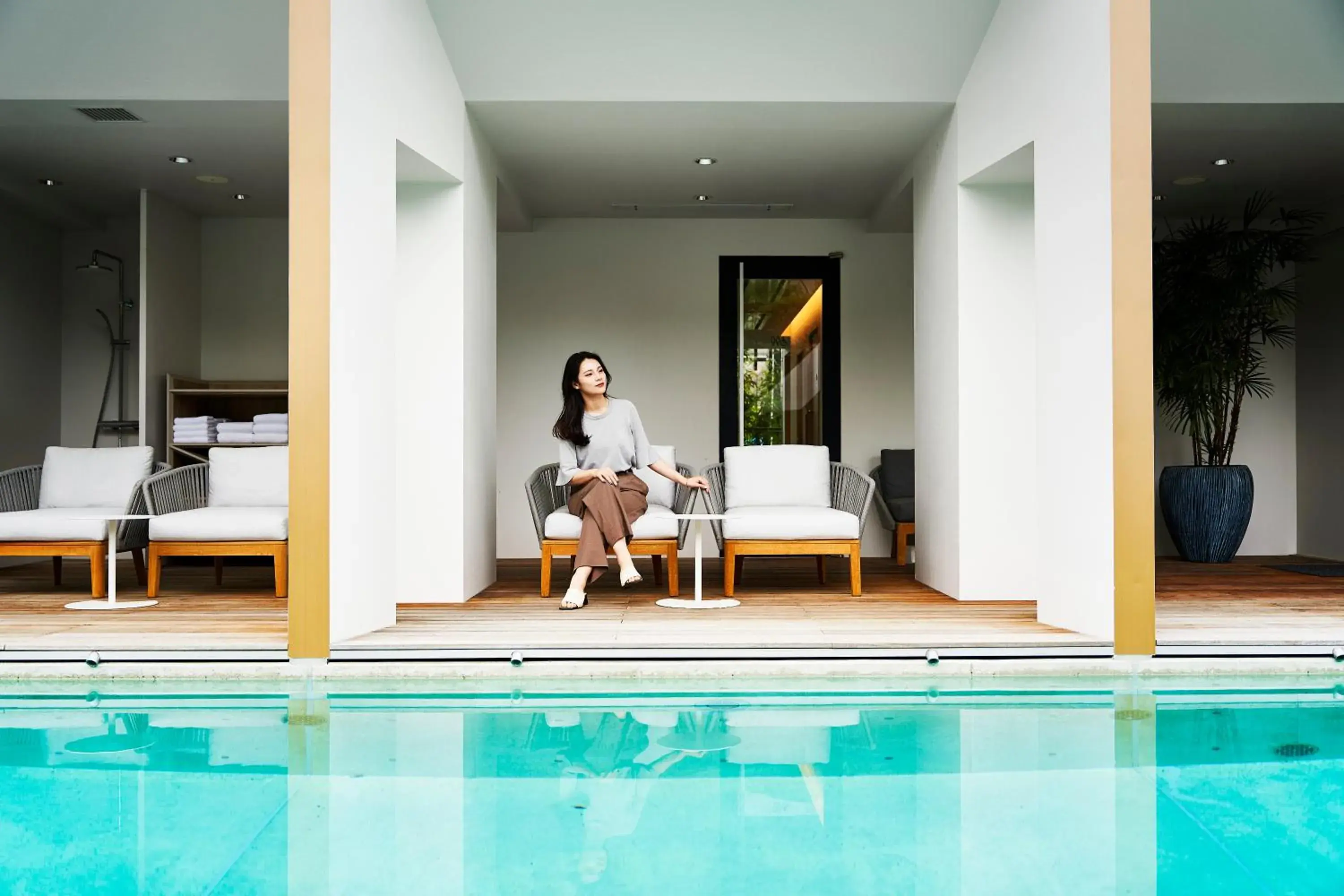 Pool view in Garden Terrace Saga Hotel & Resorts Pool view in Garden Terrace Saga Hotel & Resorts