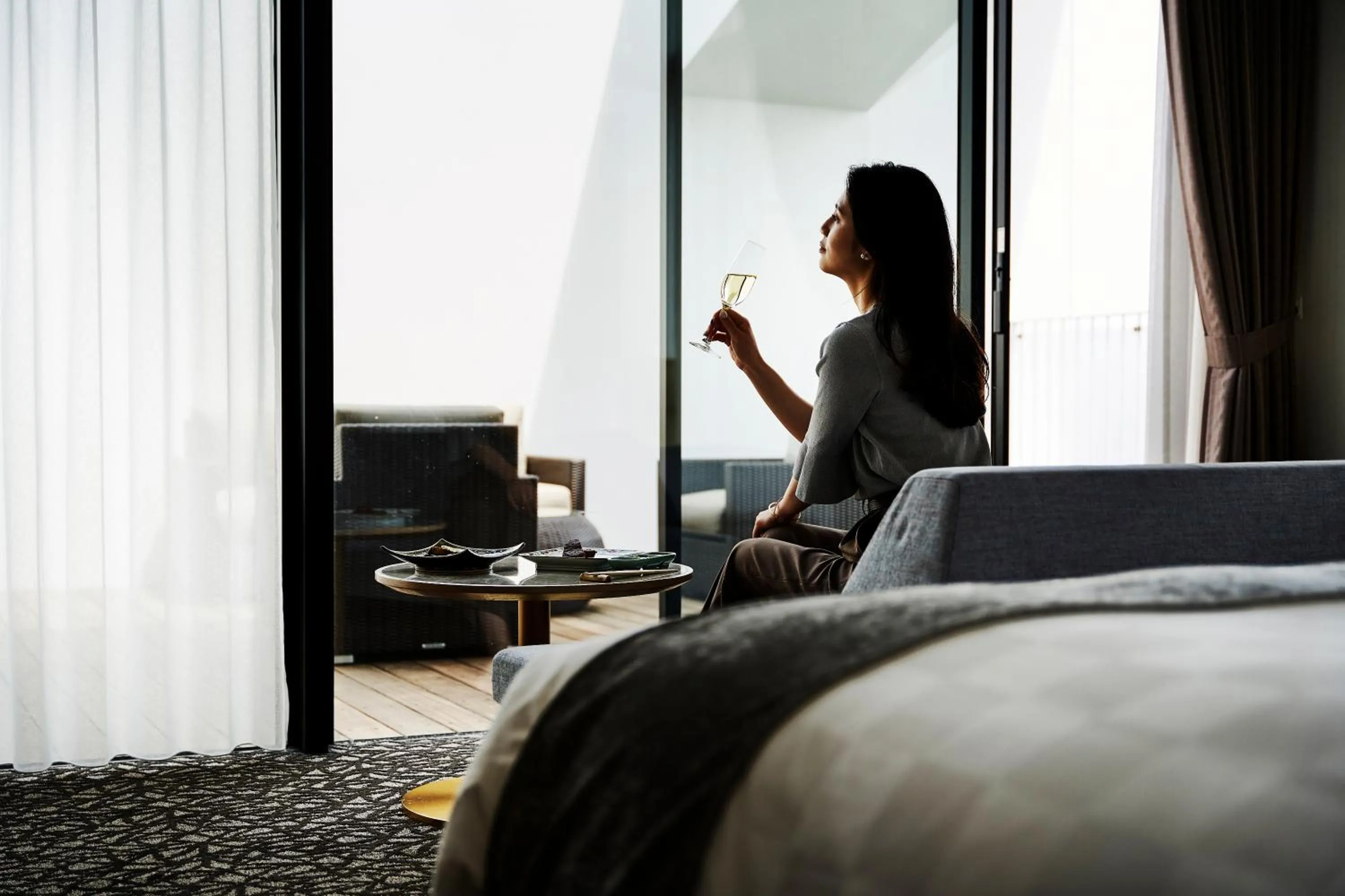 People in Garden Terrace Saga Hotel & Resorts