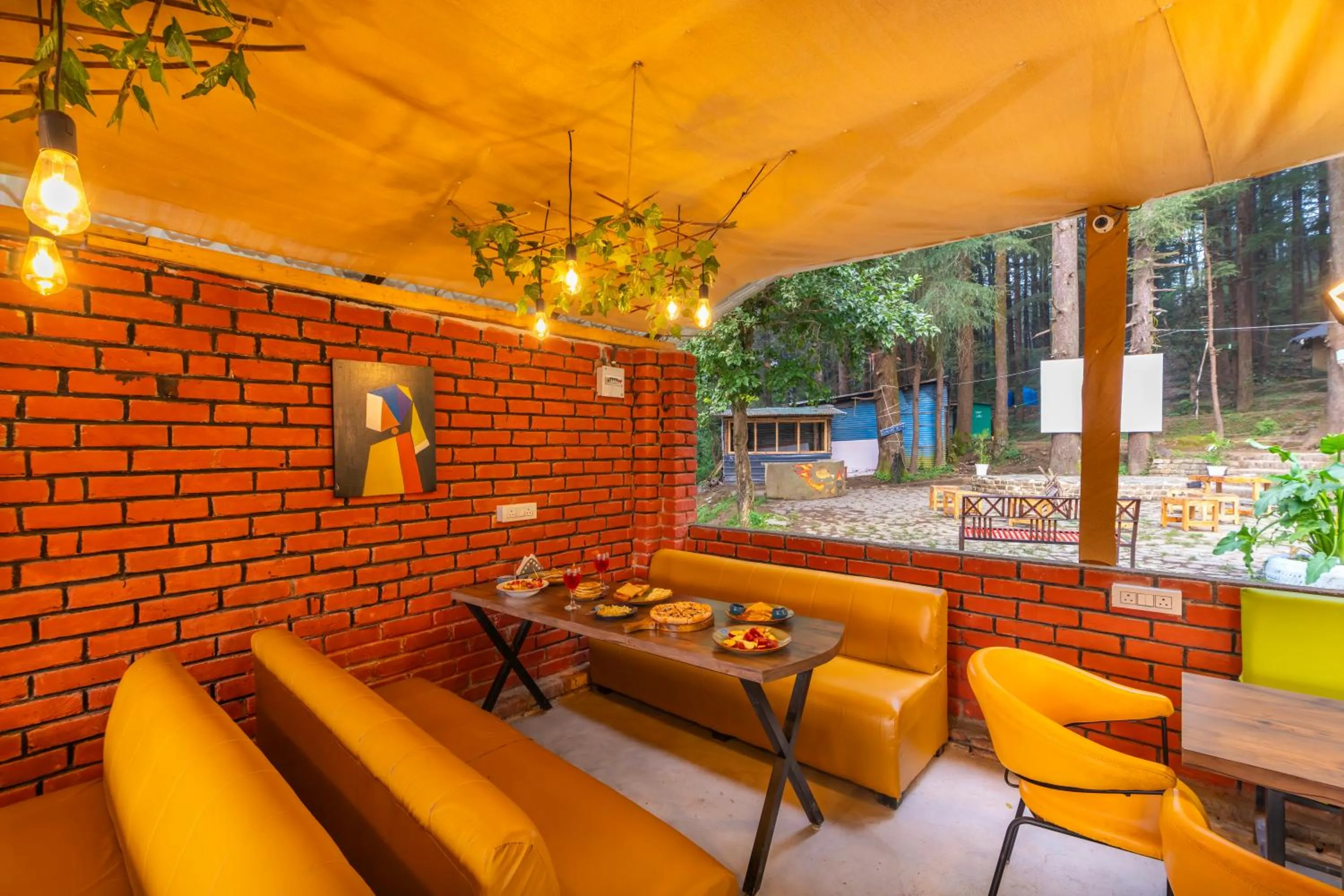 Seating area in Himtrek Stays,Mcleodganj