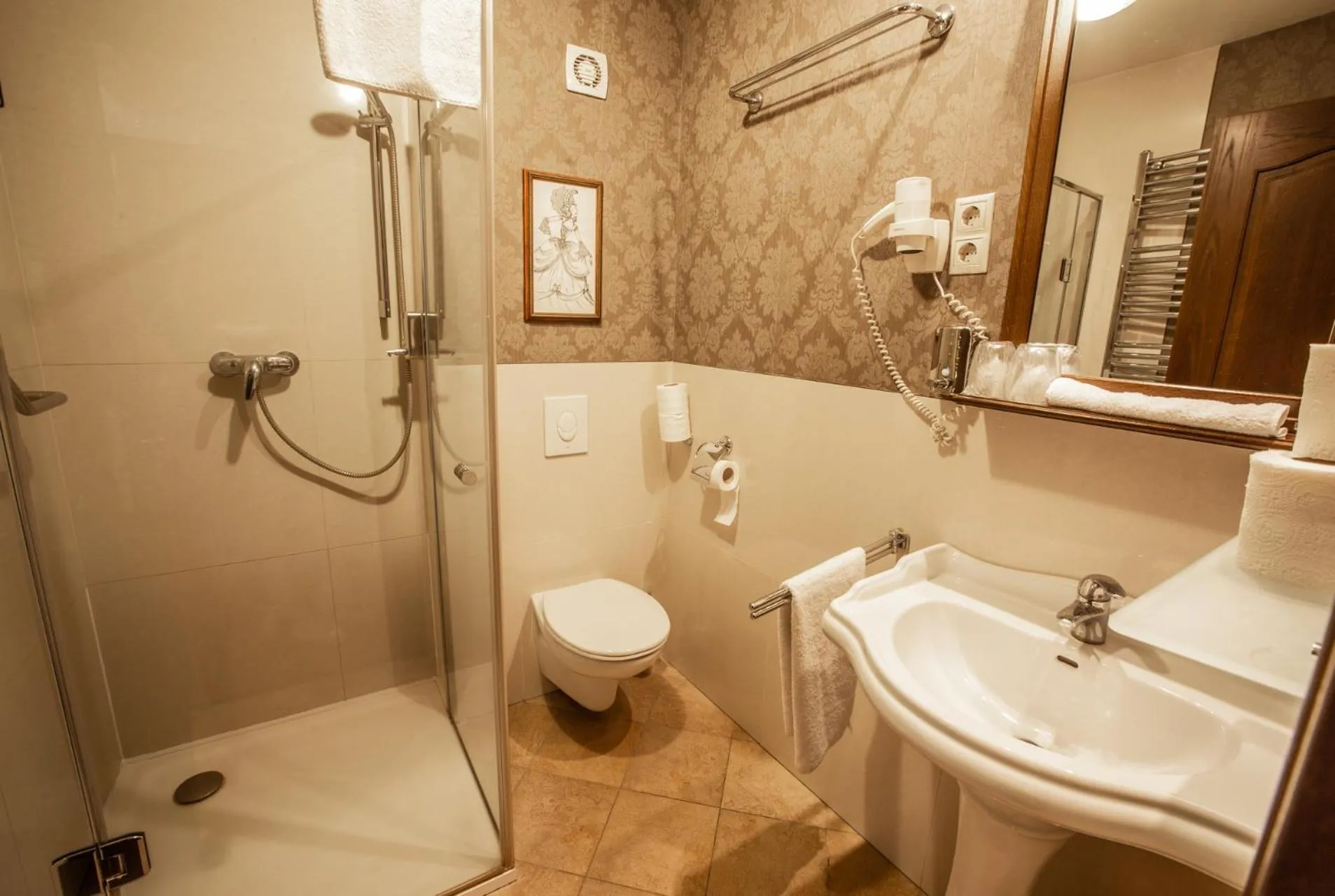 Shower in Mozart Hotel