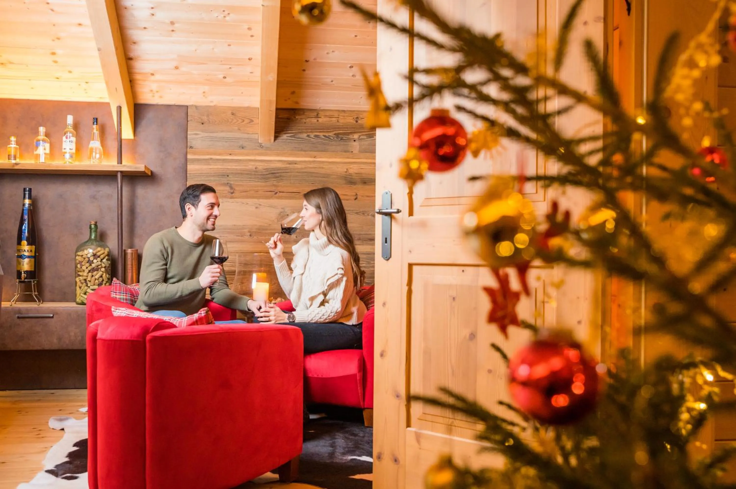 Lounge or bar in Bergchalet Kuhgraben